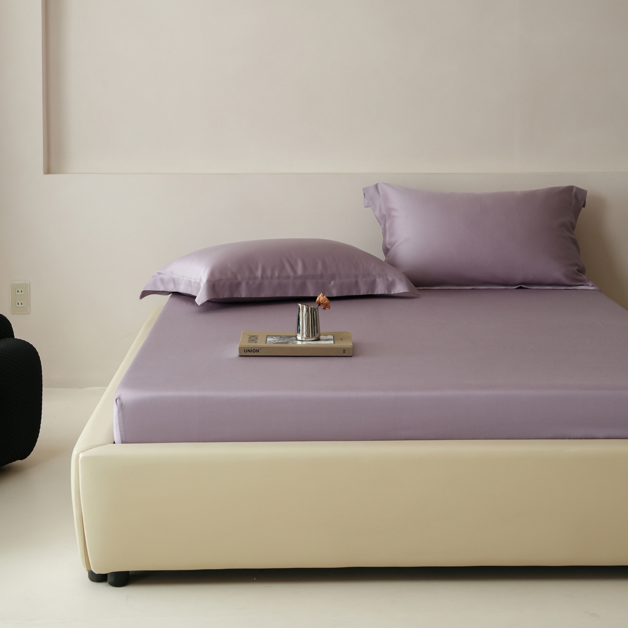 91家纺网 家纺一手货源 找家纺 简纯主义 2026新款100S超细旦进口兰精天丝单床笠床笠单件 雾灰紫