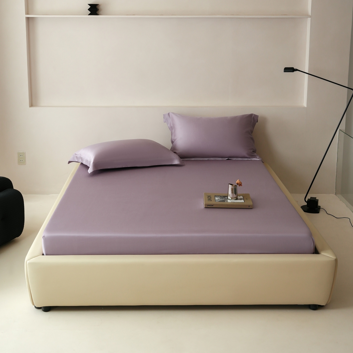 91家纺网 家纺一手货源 找家纺 简纯主义 2026新款100S超细旦进口兰精天丝单床笠床笠单件 雾灰紫