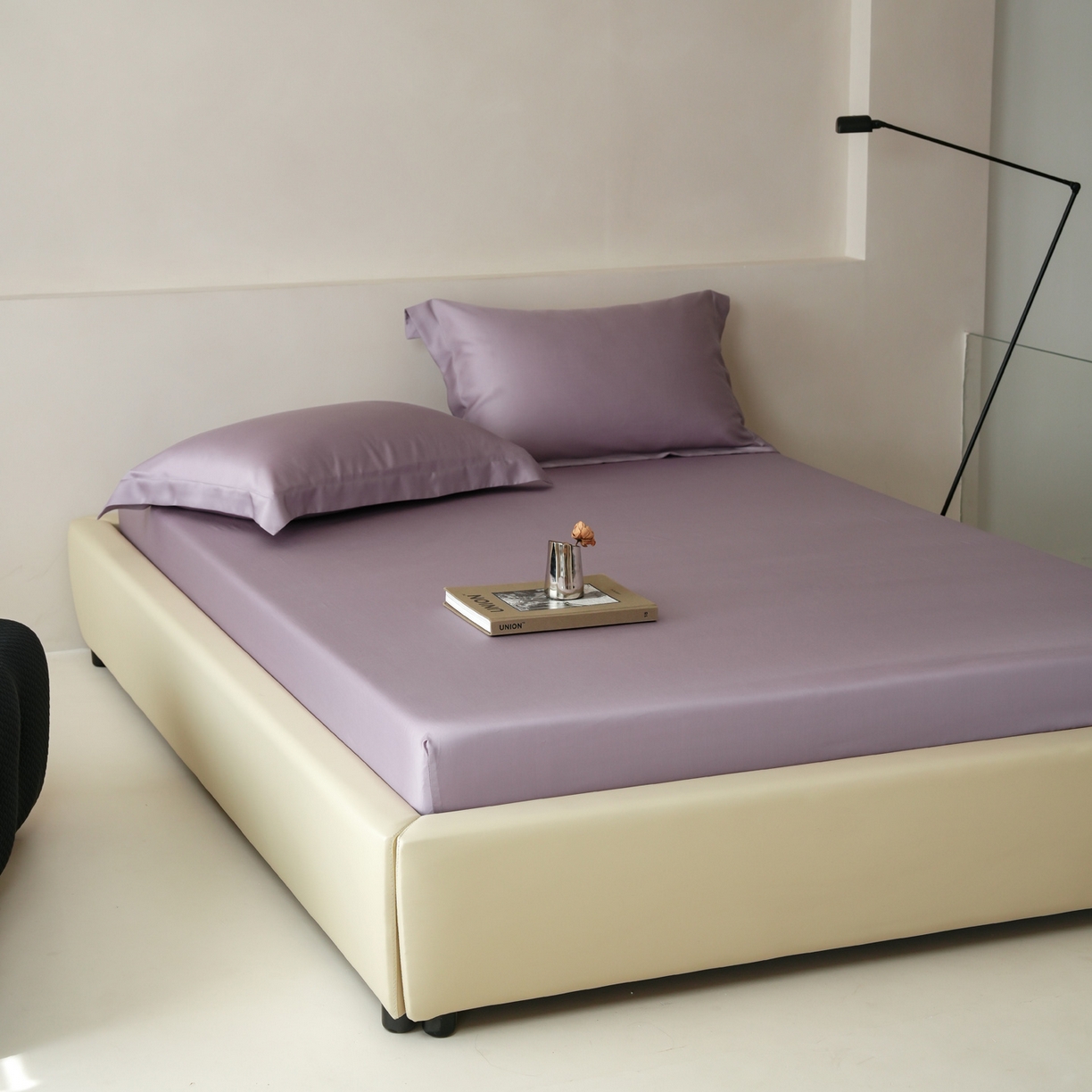 91家纺网 家纺一手货源 找家纺 简纯主义 2026新款100S超细旦进口兰精天丝单床笠床笠单件 雾灰紫