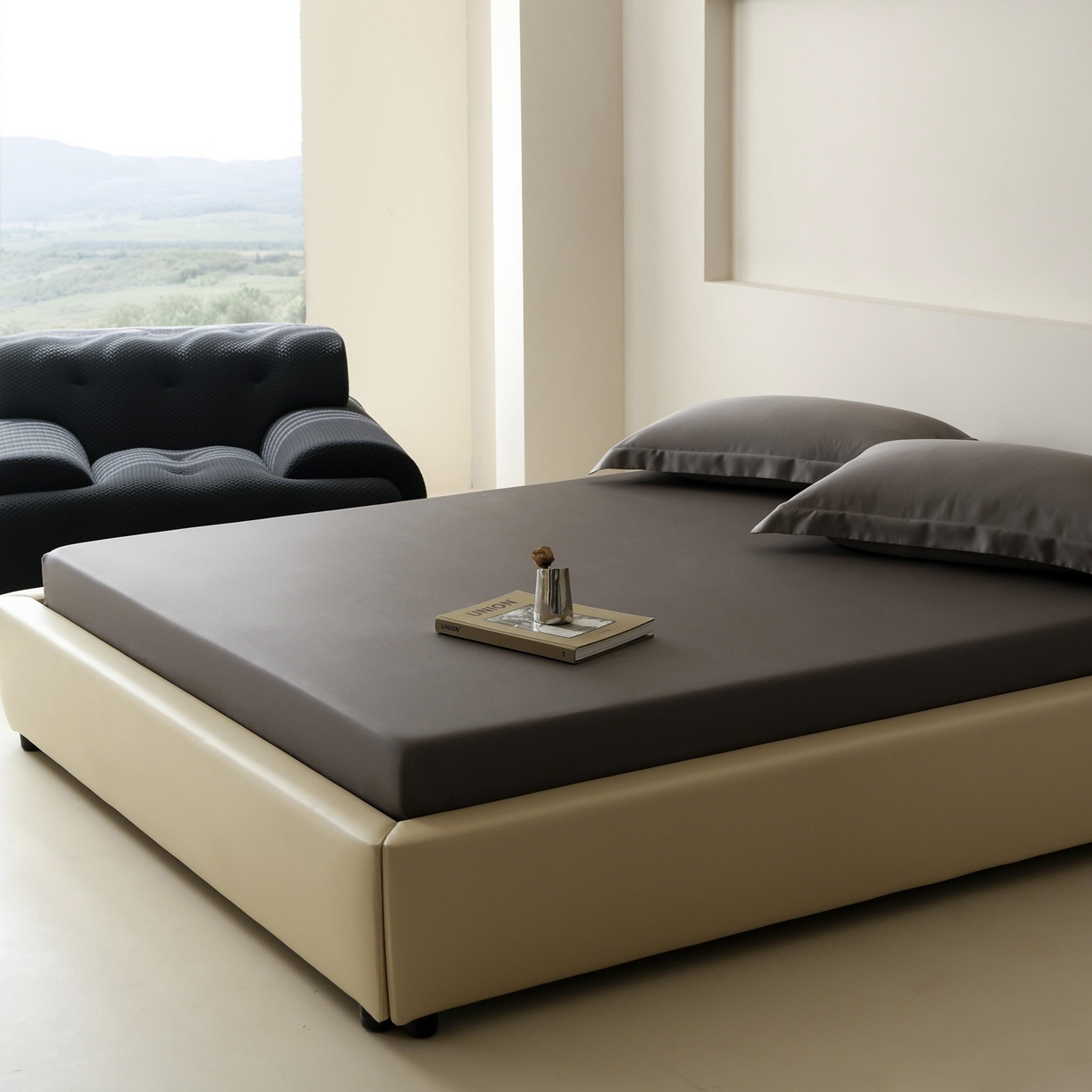 91家纺网 家纺一手货源 找家纺 简纯主义 2026新款100S超细旦进口兰精天丝单床笠床笠单件 雾迷