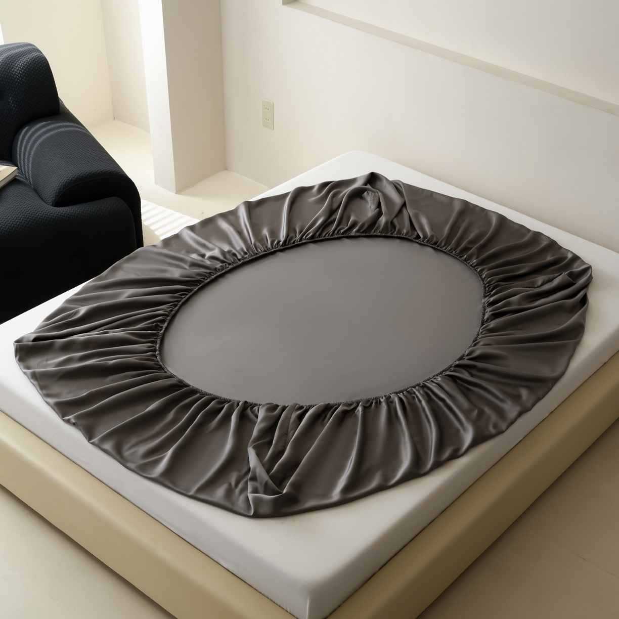 91家纺网 家纺一手货源 找家纺 简纯主义 2026新款100S超细旦进口兰精天丝单床笠床笠单件 雾迷