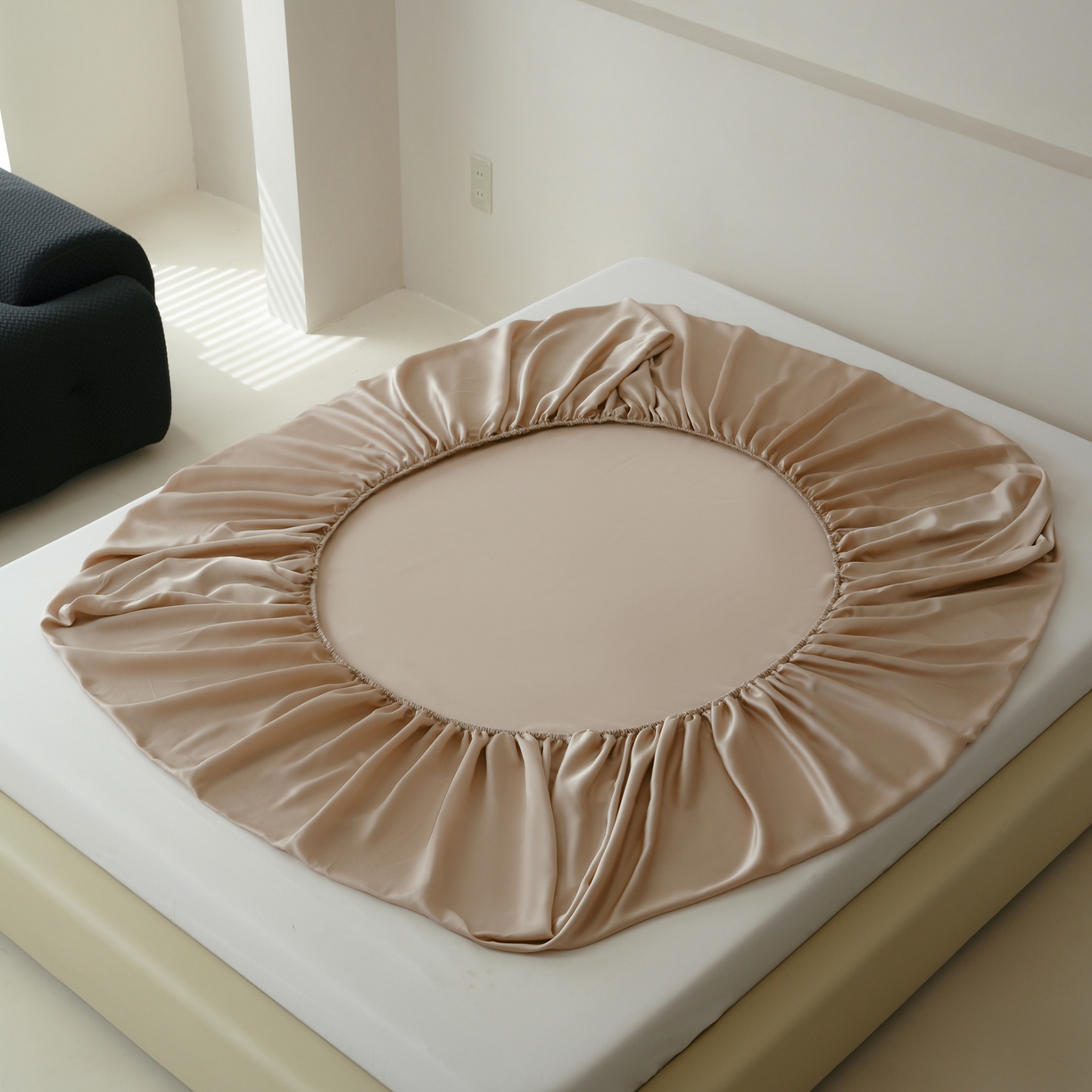 91家纺网 家纺一手货源 找家纺 简纯主义 2026新款100S超细旦进口兰精天丝单床笠床笠单件 新雅棕