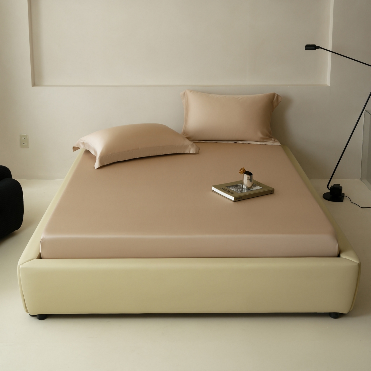 91家纺网 家纺一手货源 找家纺 简纯主义 2026新款100S超细旦进口兰精天丝单床笠床笠单件 新雅棕