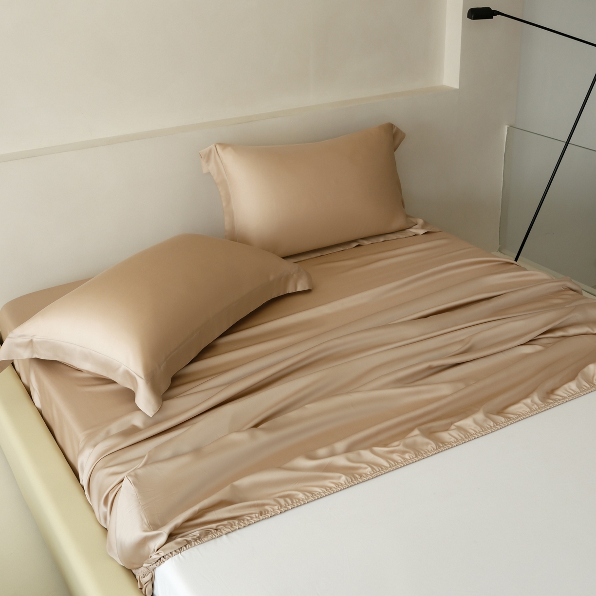 91家纺网 家纺一手货源 找家纺 简纯主义 2026新款100S超细旦进口兰精天丝单床笠床笠单件 新雅棕