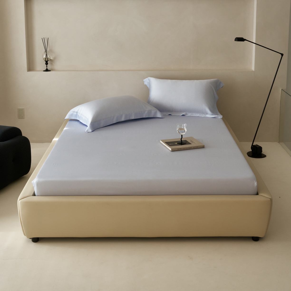 91家纺网 家纺一手货源 找家纺 简纯主义 2026新款100S超细旦进口兰精天丝单床笠床笠单件 云醉了