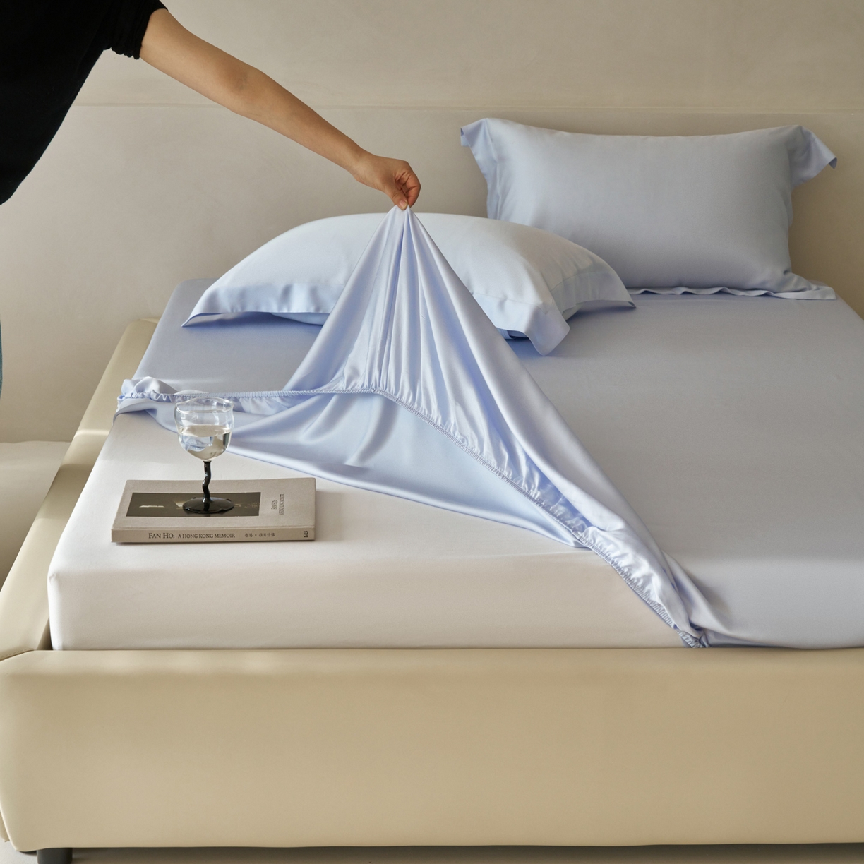 91家纺网 家纺一手货源 找家纺 简纯主义 2026新款100S超细旦进口兰精天丝单床笠床笠单件 云醉了