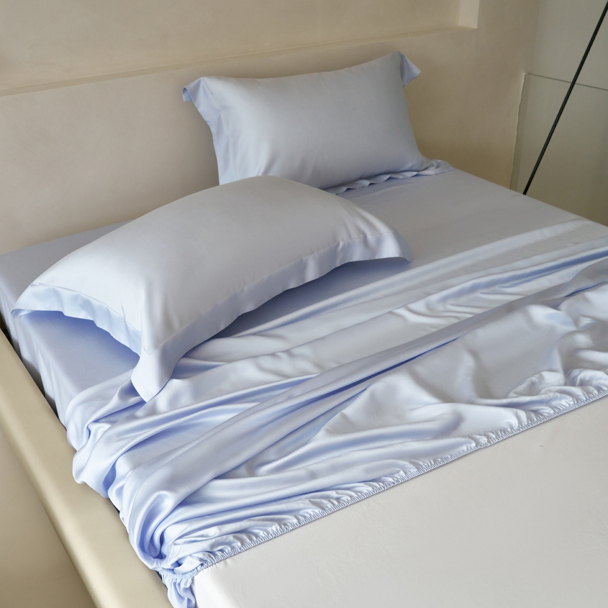 91家纺网 家纺一手货源 找家纺 简纯主义 2026新款100S超细旦进口兰精天丝单床笠床笠单件 云醉了