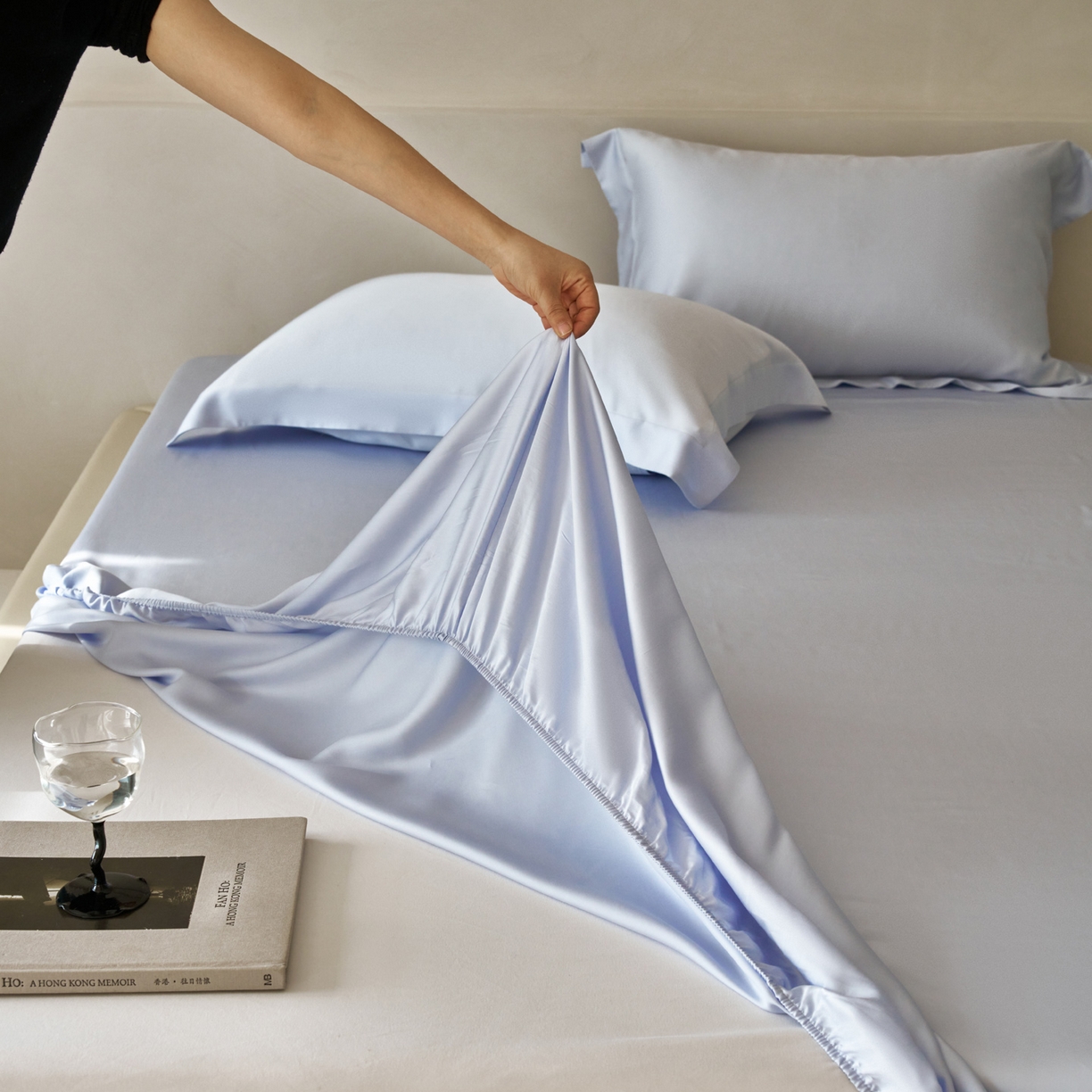 91家纺网 家纺一手货源 找家纺 简纯主义 2026新款100S超细旦进口兰精天丝单床笠床笠单件 云醉了