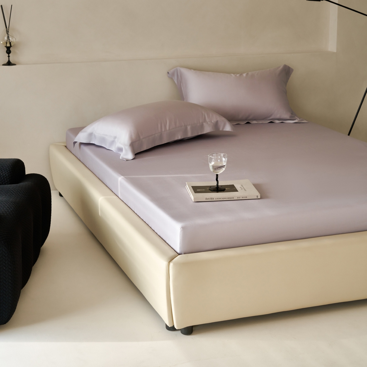 91家纺网 家纺一手货源 找家纺 简纯主义 2026新款100S超细旦进口兰精天丝单床笠床笠单件 紫砂灰