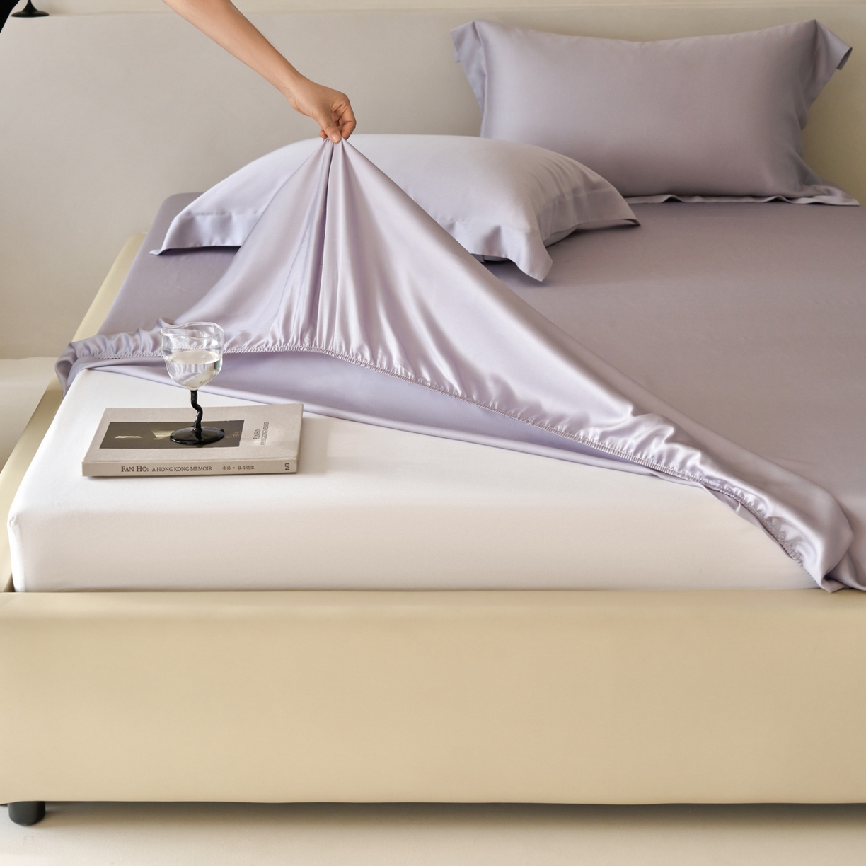 91家纺网 家纺一手货源 找家纺 简纯主义 2026新款100S超细旦进口兰精天丝单床笠床笠单件 紫砂灰