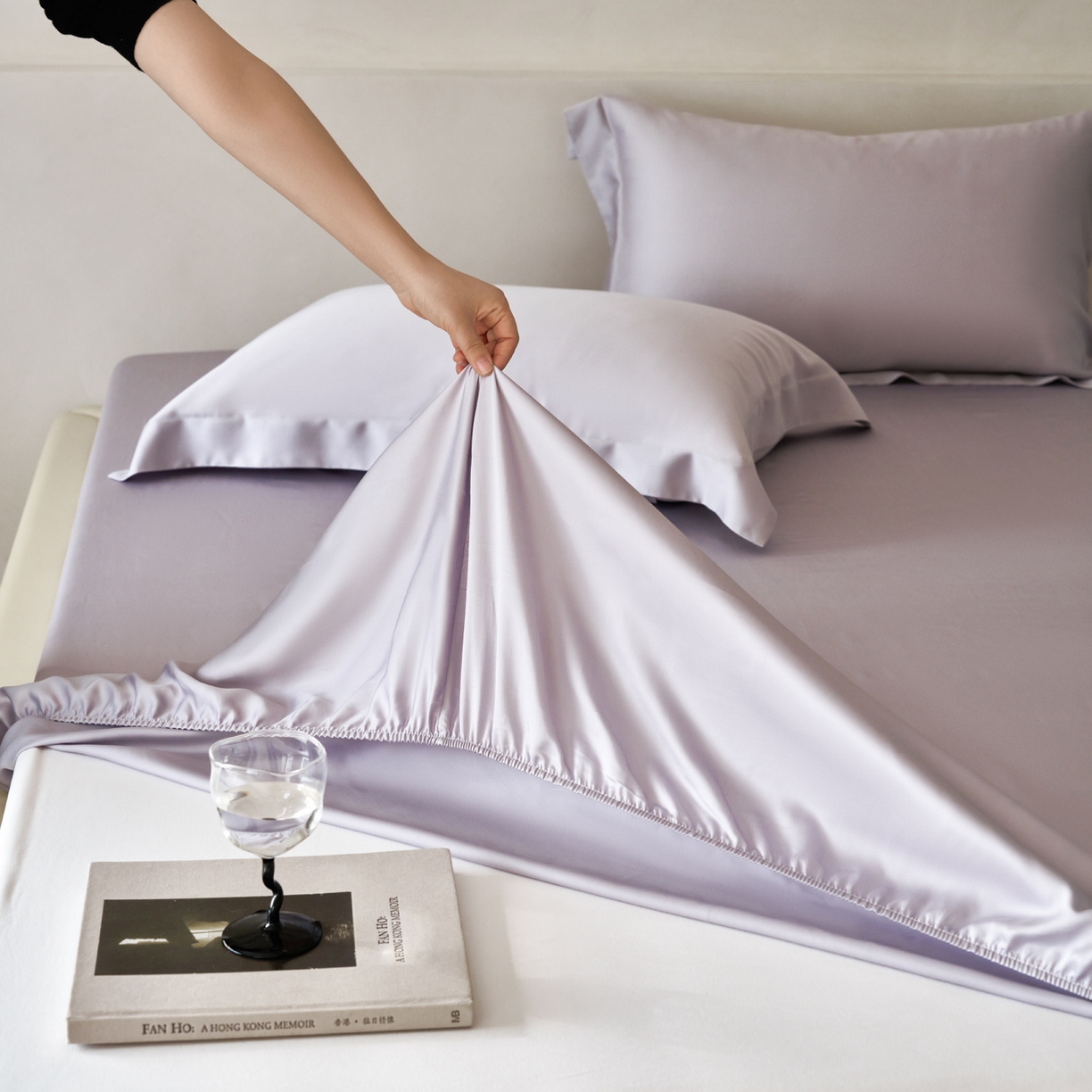 91家纺网 家纺一手货源 找家纺 简纯主义 2026新款100S超细旦进口兰精天丝单床笠床笠单件 紫砂灰
