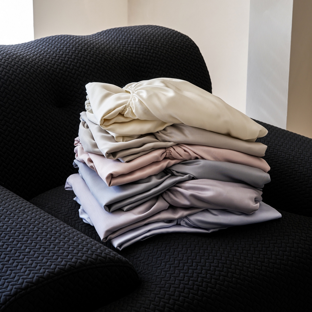 91家纺网 家纺一手货源 找家纺 简纯主义 2026新款100S超细旦进口兰精天丝单床笠床笠单件 组合图仅供展示-不可下单