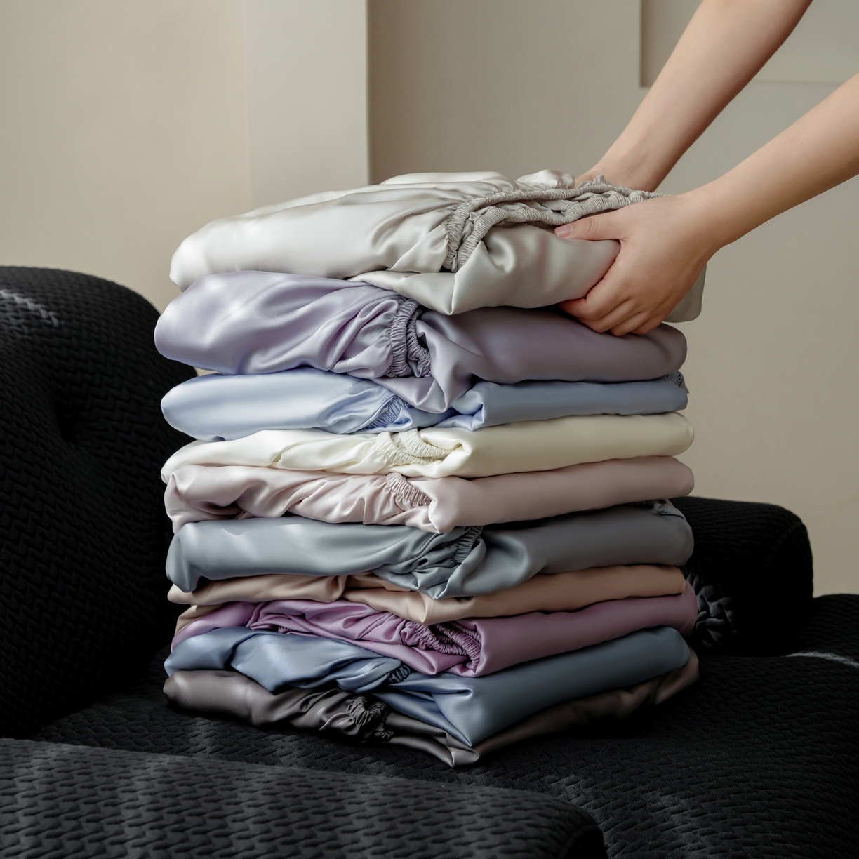 91家纺网 家纺一手货源 找家纺 简纯主义 2026新款100S超细旦进口兰精天丝单床笠床笠单件 组合图仅供展示-不可下单