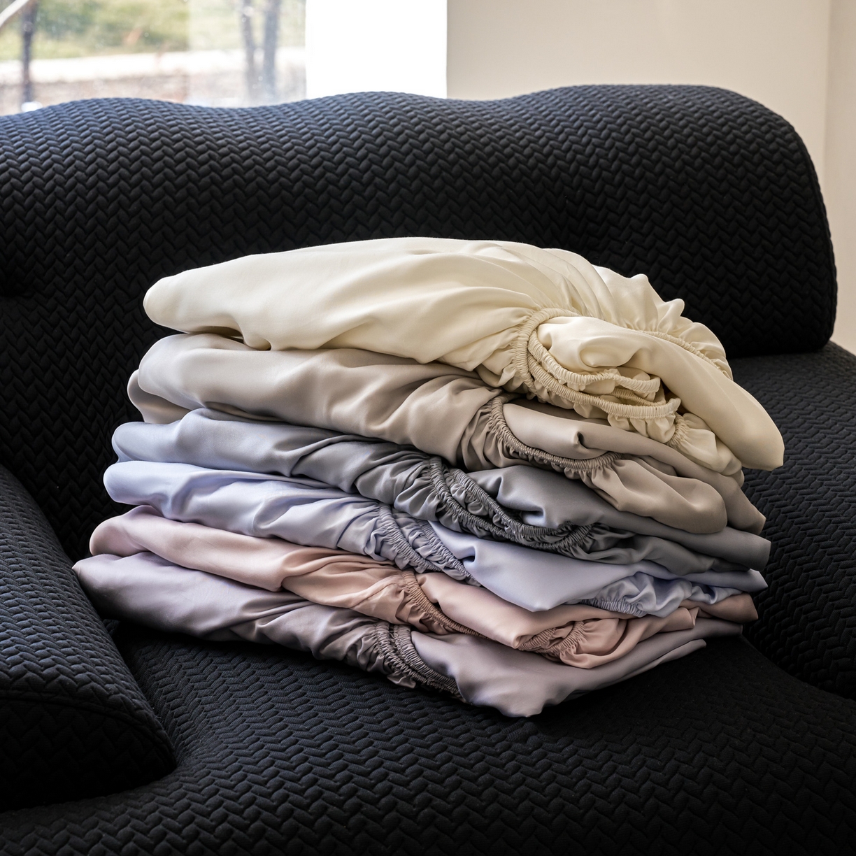 91家纺网 家纺一手货源 找家纺 简纯主义 2026新款100S超细旦进口兰精天丝单床笠床笠单件 组合图仅供展示-不可下单