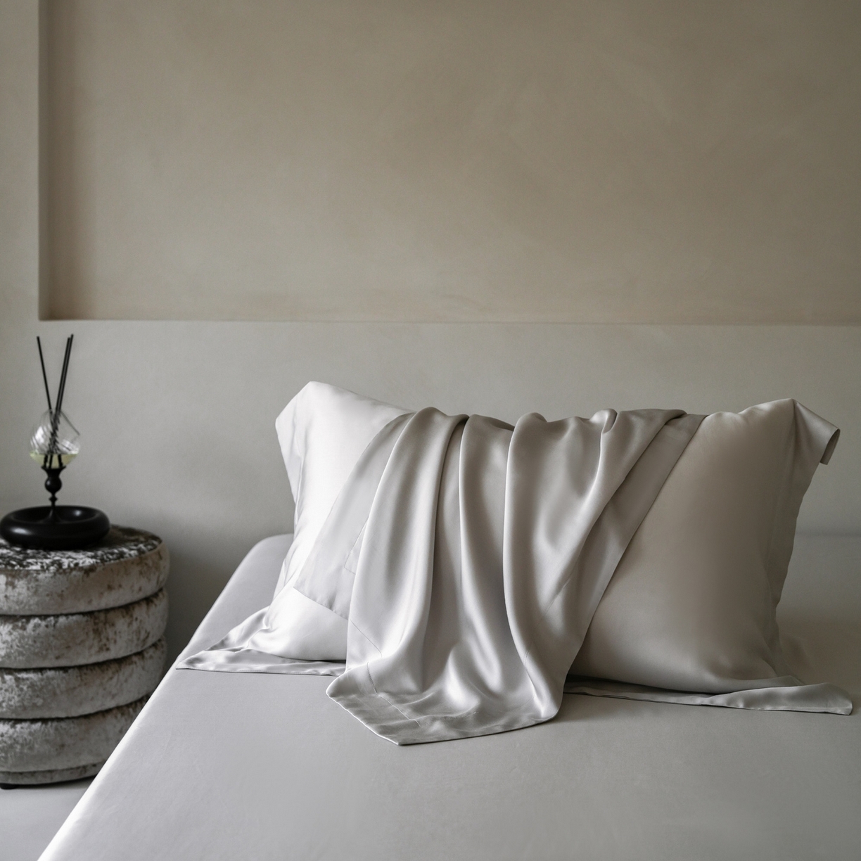 简纯主义 2026新款100S超细旦进口兰精天丝单枕套枕套单件 经典灰