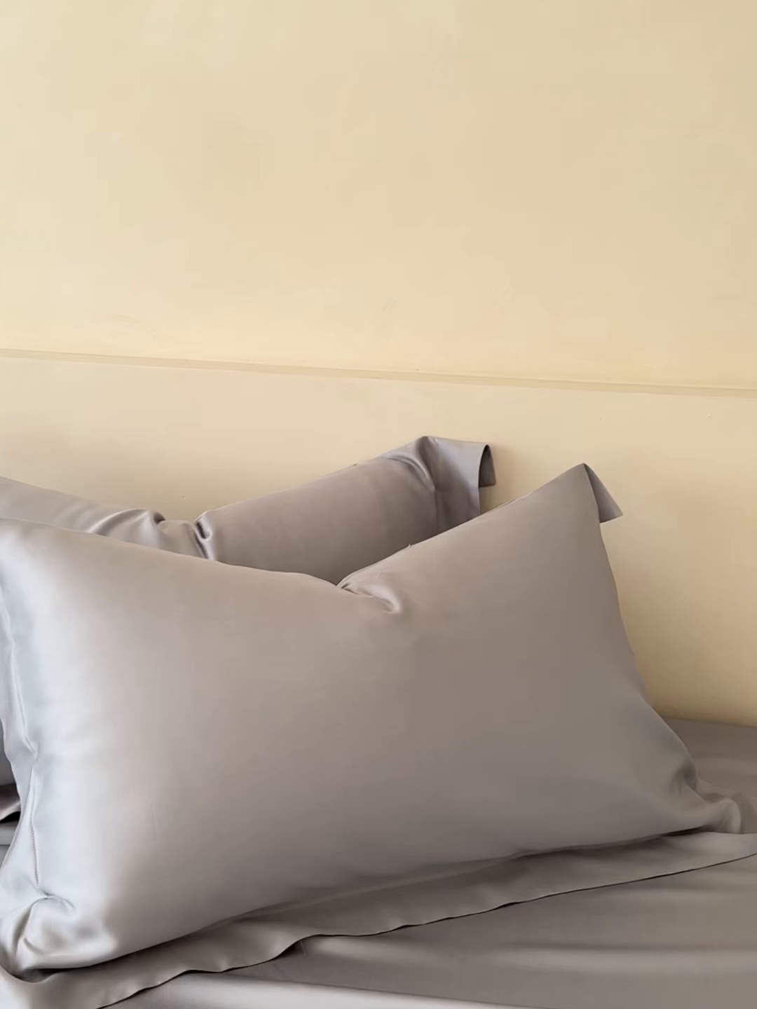 91家纺网 家纺一手货源 找家纺 简纯主义 2026新款100S超细旦进口兰精天丝单枕套枕套单件 经典灰
