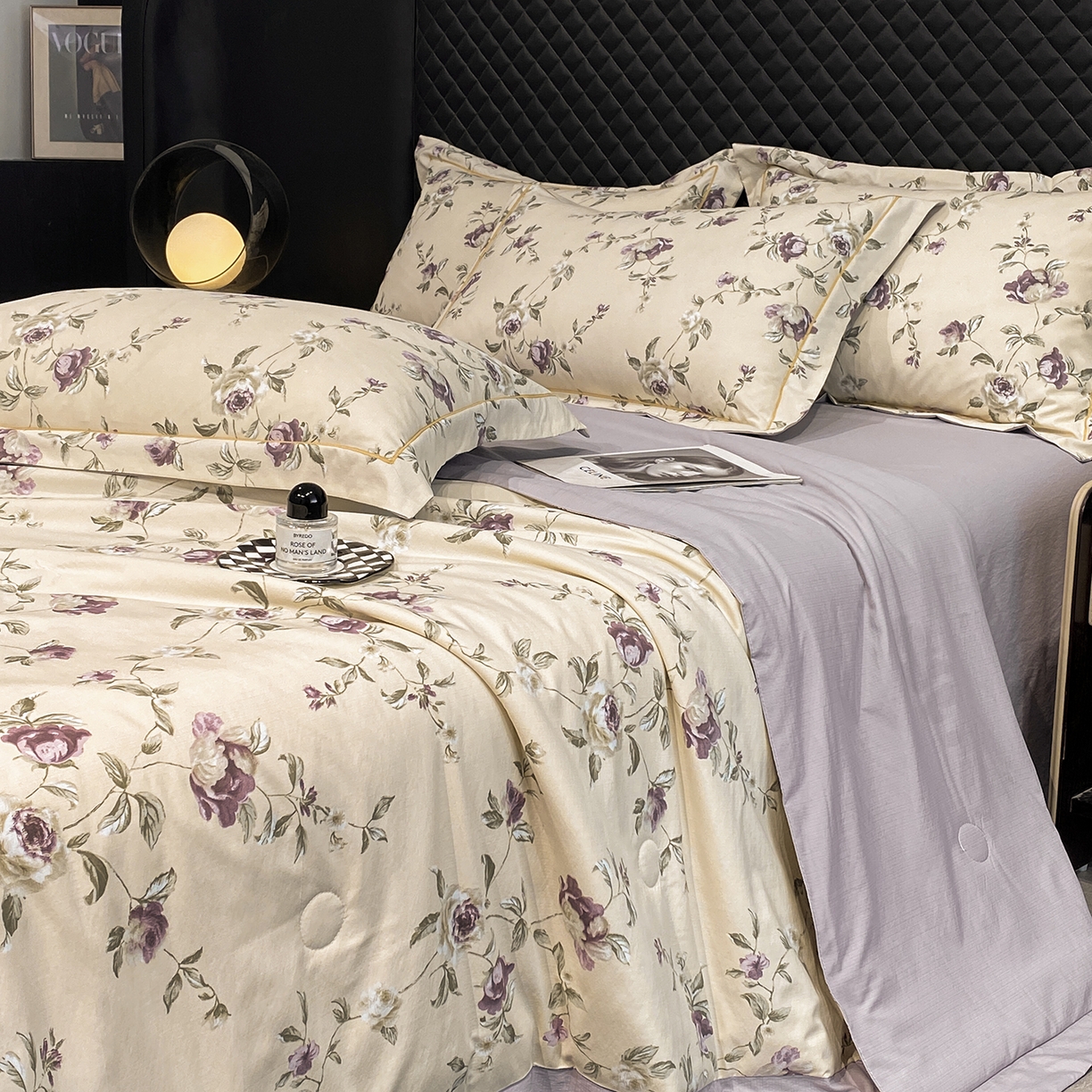 佳品居 2026新款凉感天丝棉印花系列水洗真丝夏被四件套 安妮