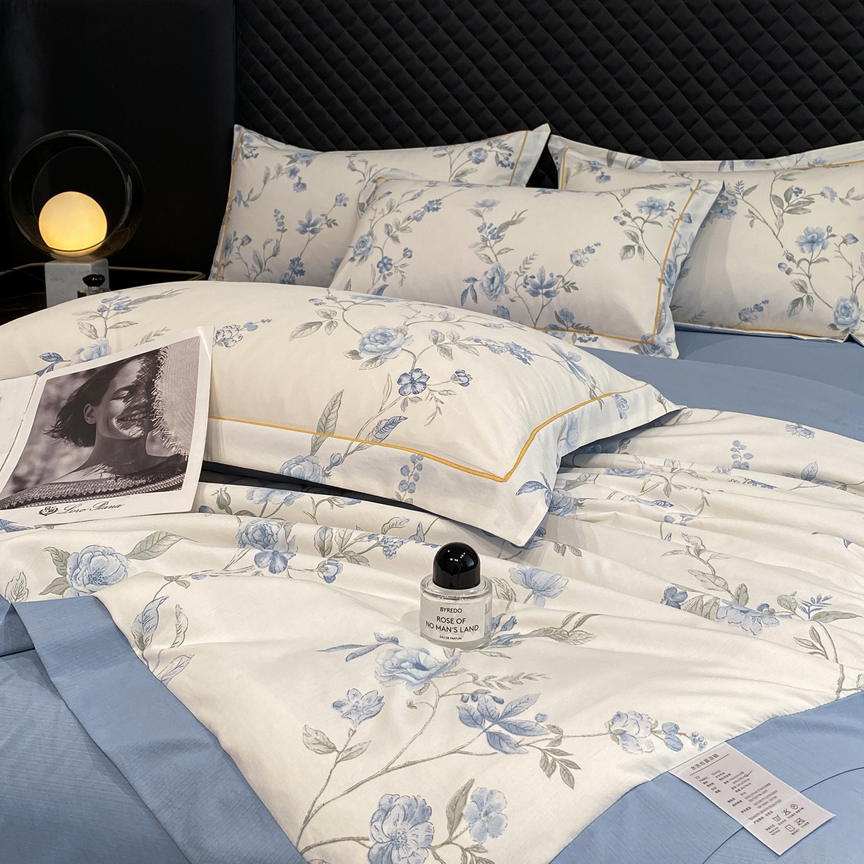 91家纺网 家纺一手货源 找家纺 佳品居 2026新款凉感天丝棉印花系列水洗真丝夏被四件套 春溪兰