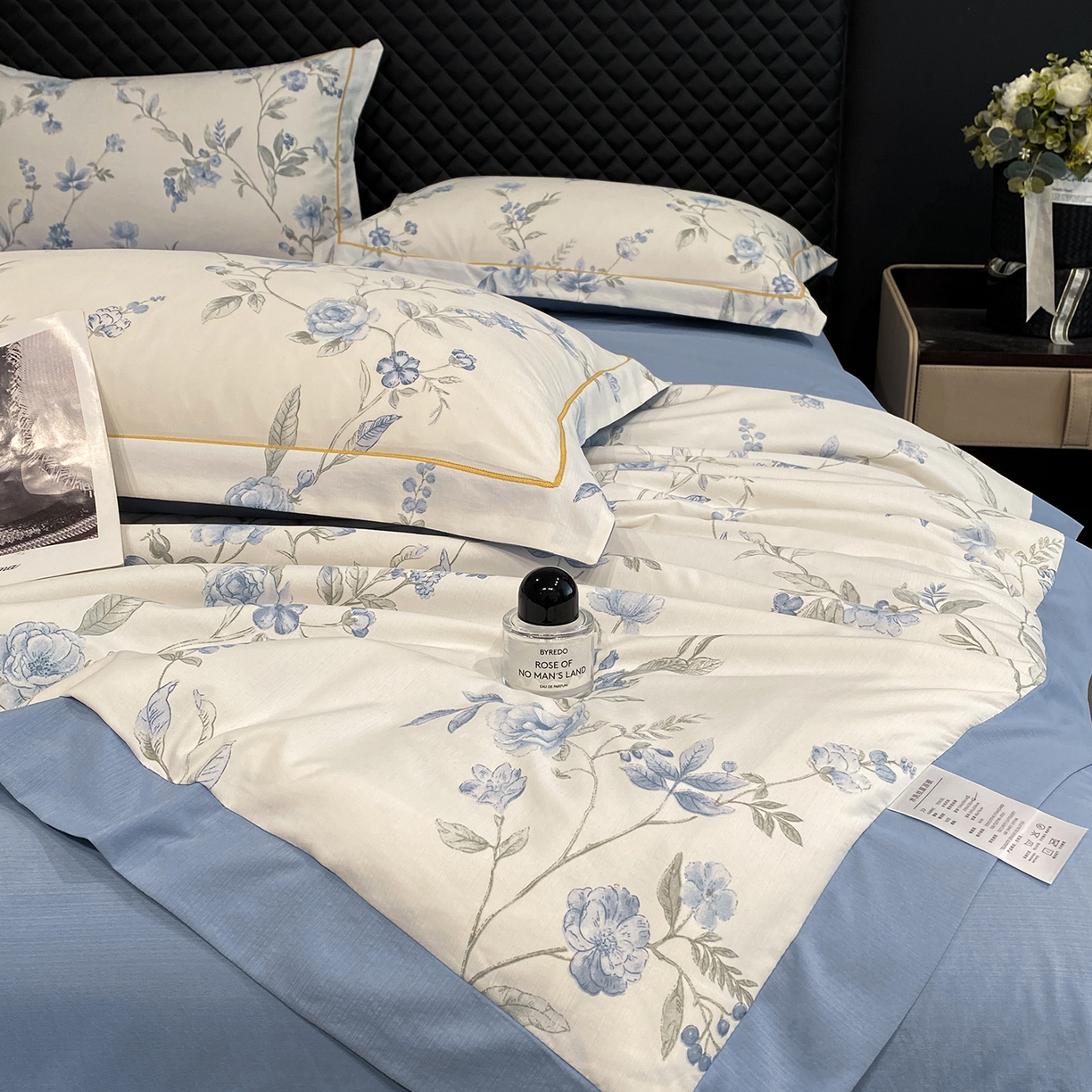 91家纺网 家纺一手货源 找家纺 佳品居 2026新款凉感天丝棉印花系列水洗真丝夏被四件套 春溪兰