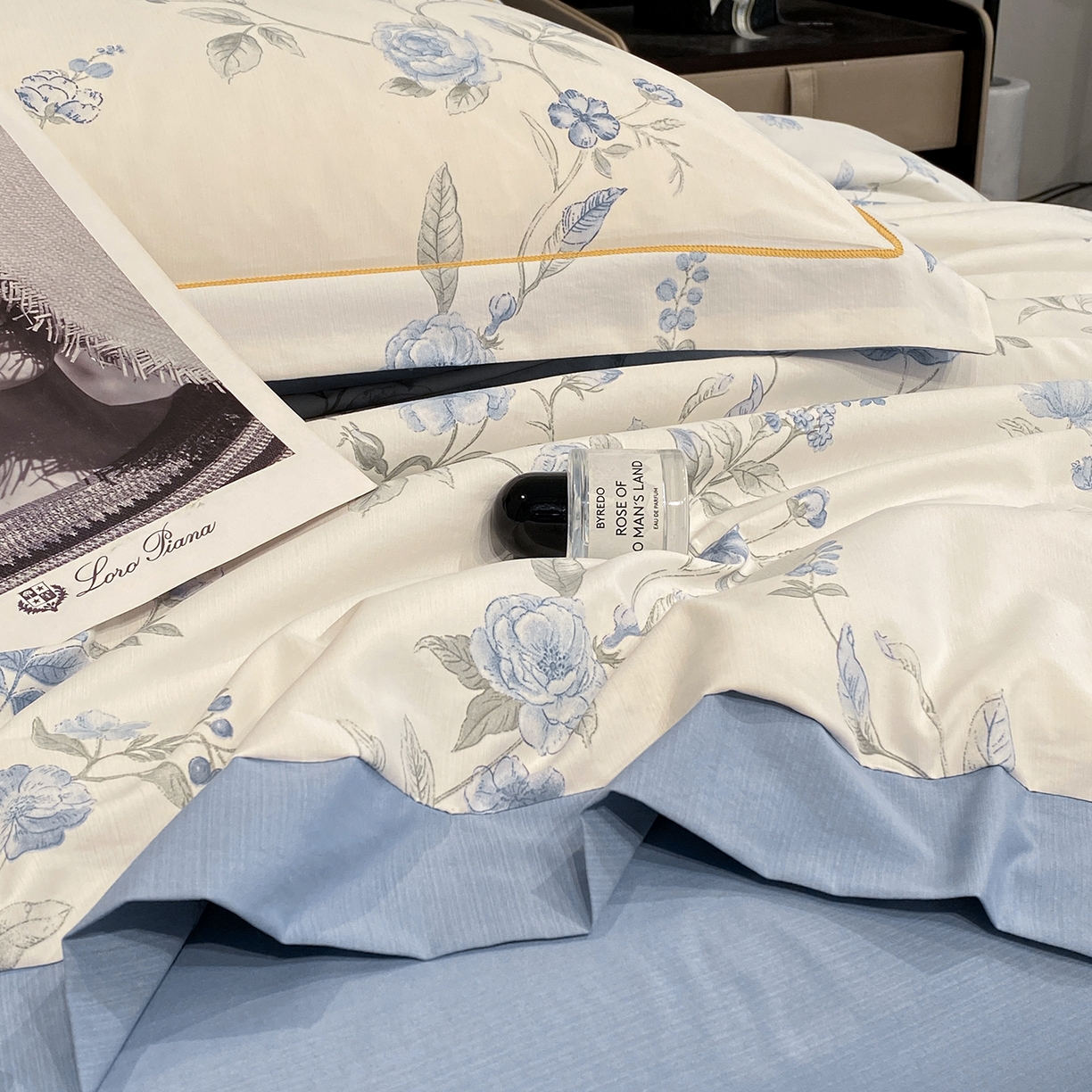 91家纺网 家纺一手货源 找家纺 佳品居 2026新款凉感天丝棉印花系列水洗真丝夏被四件套 春溪兰