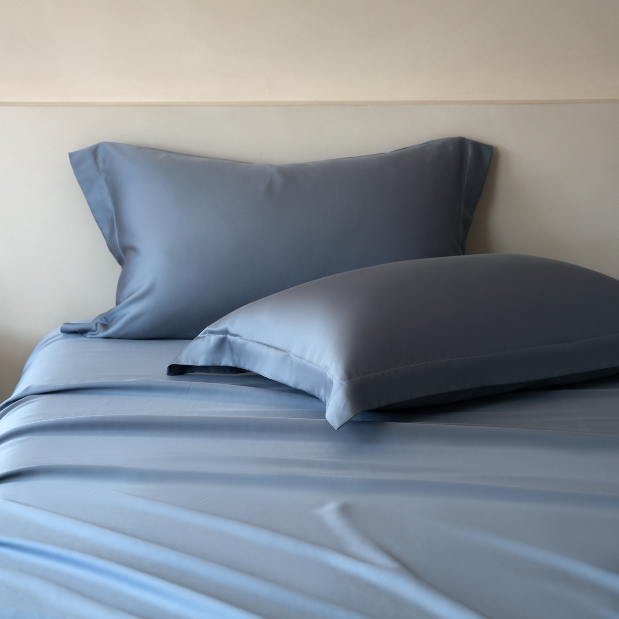 91家纺网 家纺一手货源 找家纺 简纯主义 2026新款100S超细旦进口兰精天丝单枕套枕套单件 太妃灰