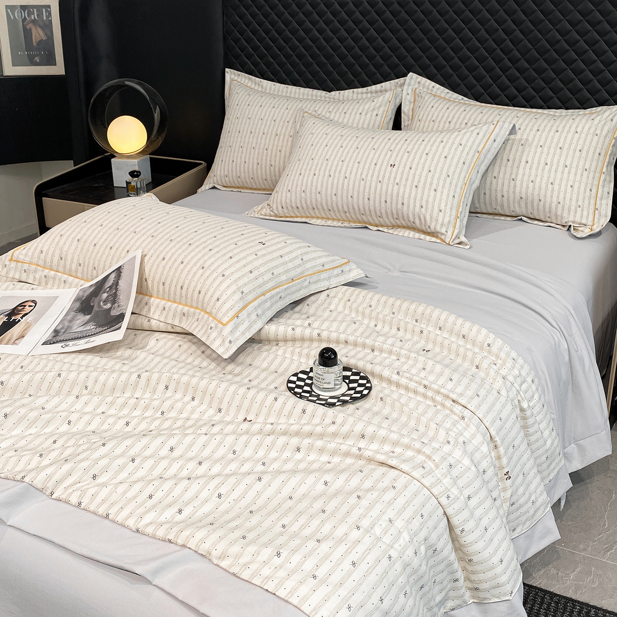 91家纺网 家纺一手货源 找家纺 佳品居 2026新款凉感天丝棉印花系列水洗真丝夏被四件套 蝴蝶梦