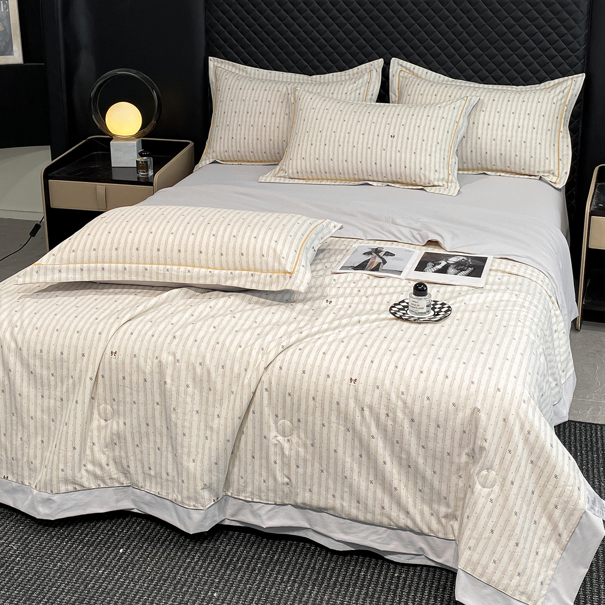 91家纺网 家纺一手货源 找家纺 佳品居 2026新款凉感天丝棉印花系列水洗真丝夏被四件套 蝴蝶梦