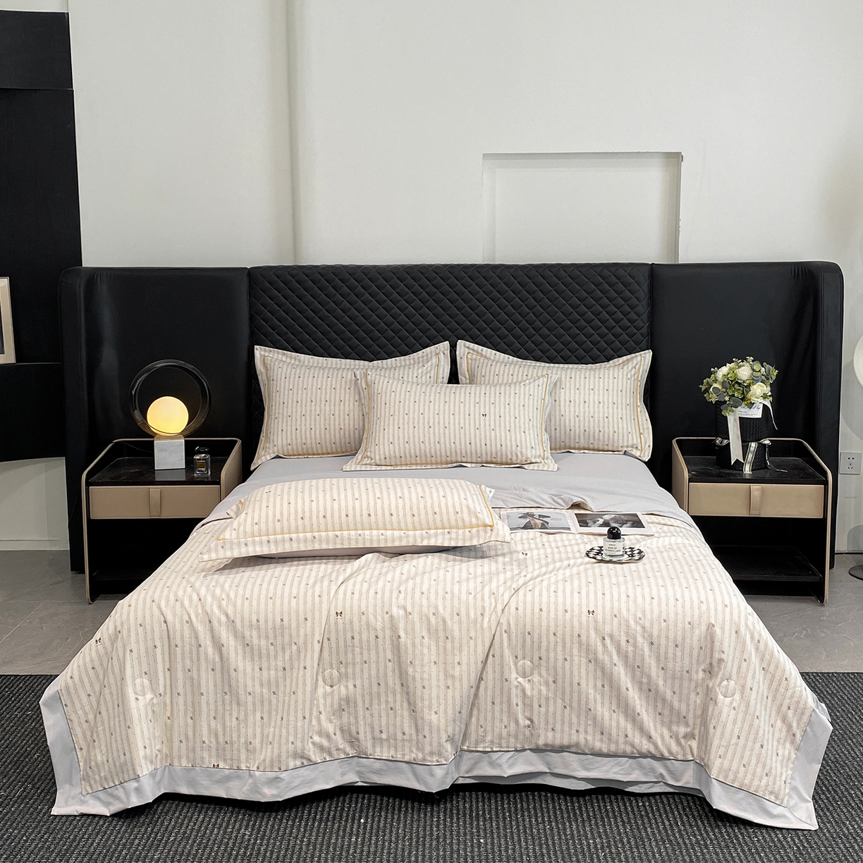 91家纺网 家纺一手货源 找家纺 佳品居 2026新款凉感天丝棉印花系列水洗真丝夏被四件套 蝴蝶梦