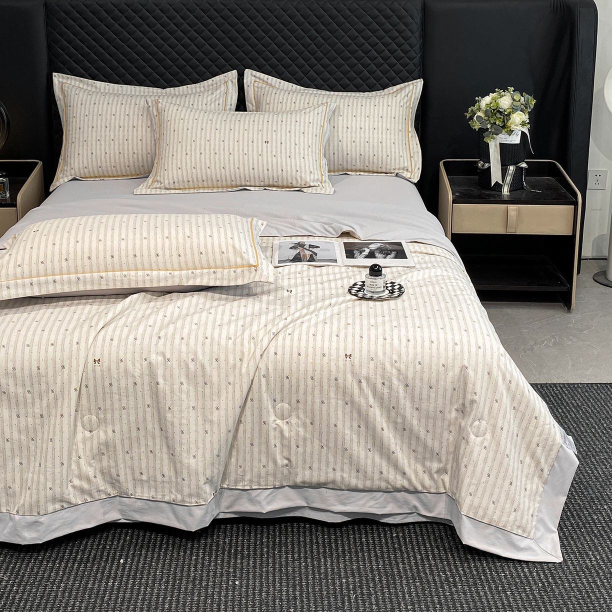 91家纺网 家纺一手货源 找家纺 佳品居 2026新款凉感天丝棉印花系列水洗真丝夏被四件套 蝴蝶梦