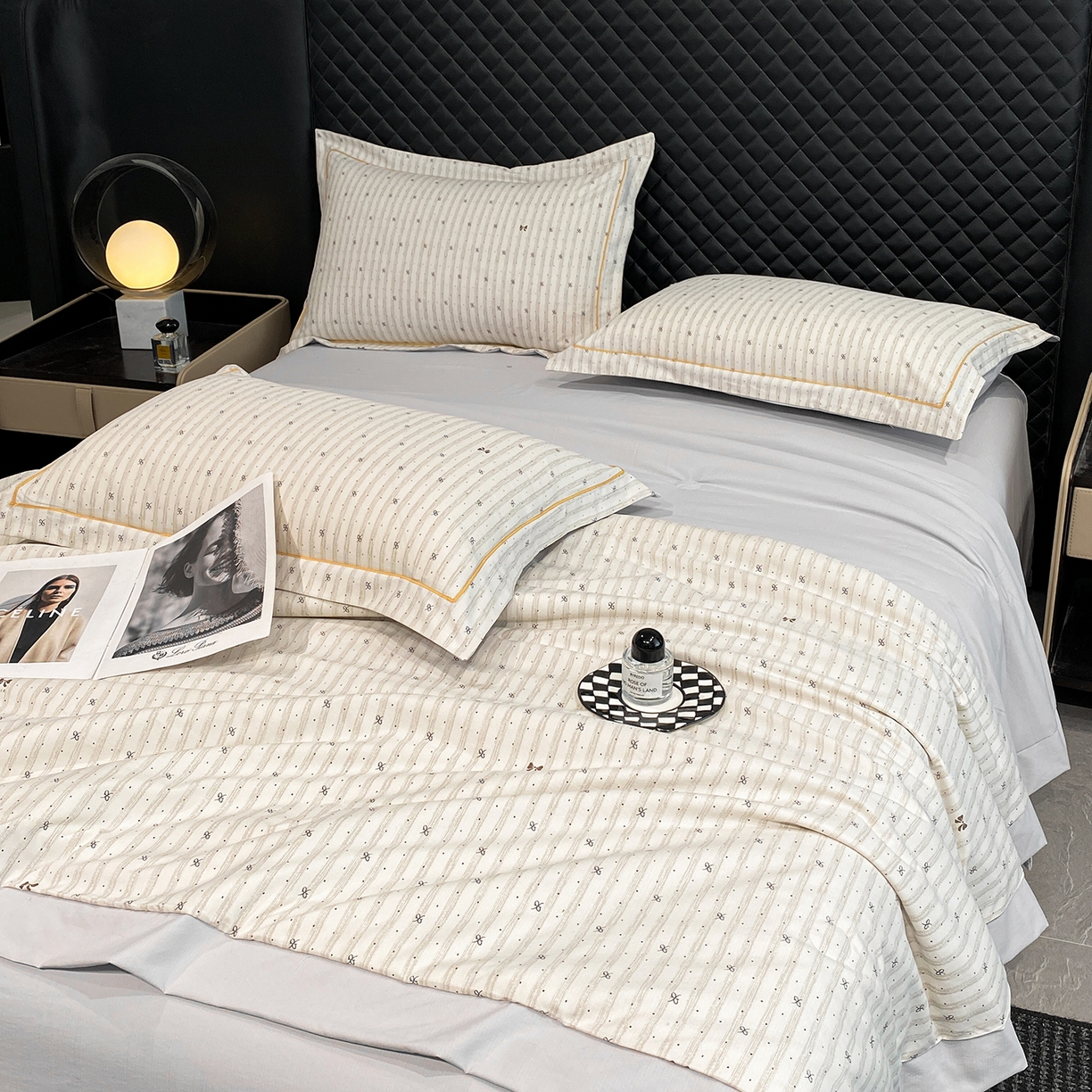 91家纺网 家纺一手货源 找家纺 佳品居 2026新款凉感天丝棉印花系列水洗真丝夏被四件套 蝴蝶梦