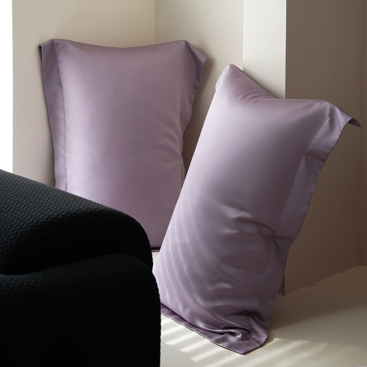91家纺网 家纺一手货源 找家纺 简纯主义 2026新款100S超细旦进口兰精天丝单枕套枕套单件 雾灰紫