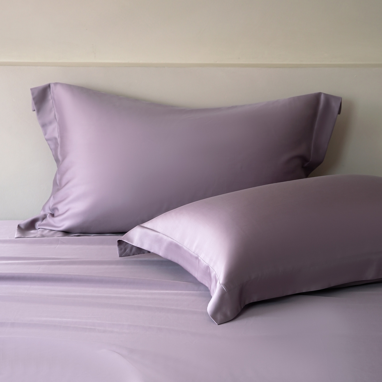 91家纺网 家纺一手货源 找家纺 简纯主义 2026新款100S超细旦进口兰精天丝单枕套枕套单件 雾灰紫