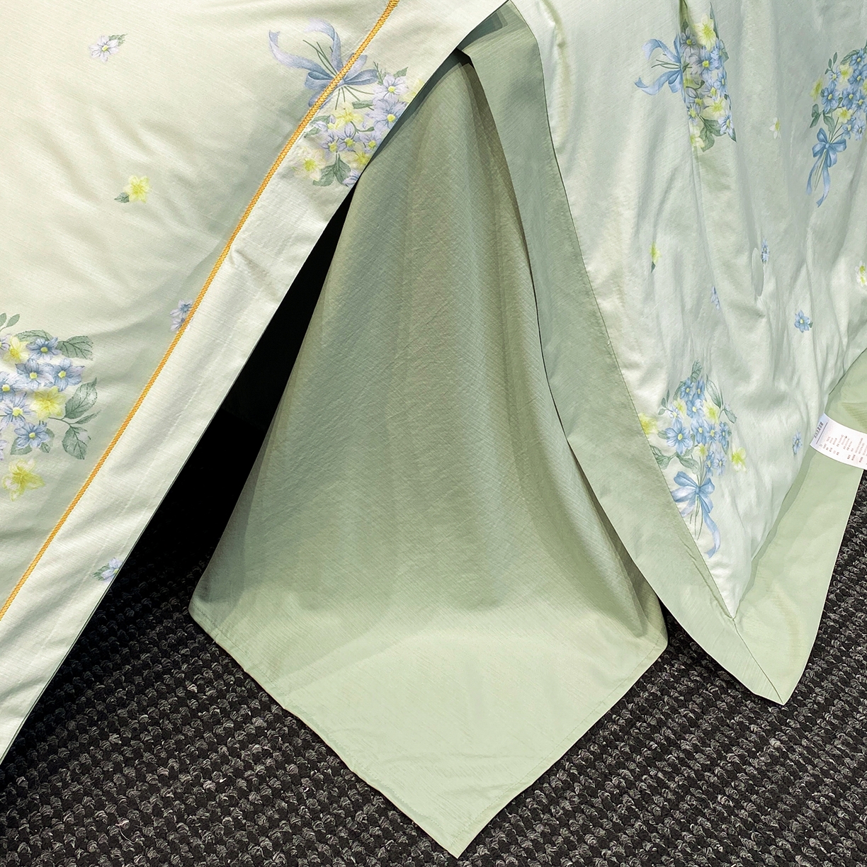 91家纺网 家纺一手货源 找家纺 佳品居 2026新款凉感天丝棉印花系列水洗真丝夏被四件套 花束-绿