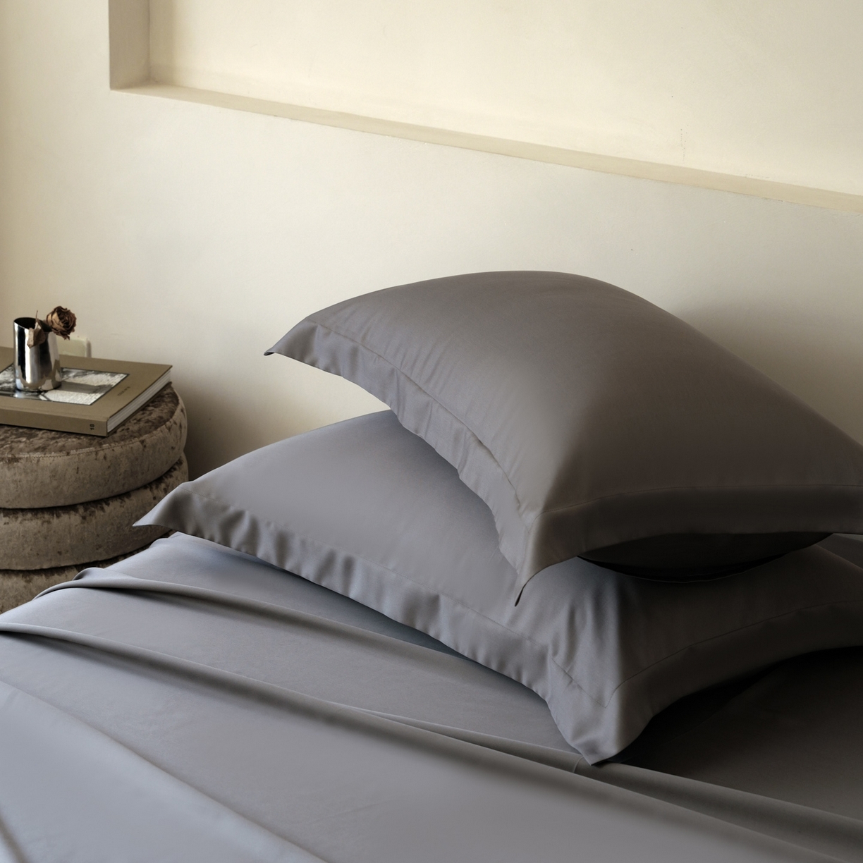 91家纺网 家纺一手货源 找家纺 简纯主义 2026新款100S超细旦进口兰精天丝单枕套枕套单件 雾迷