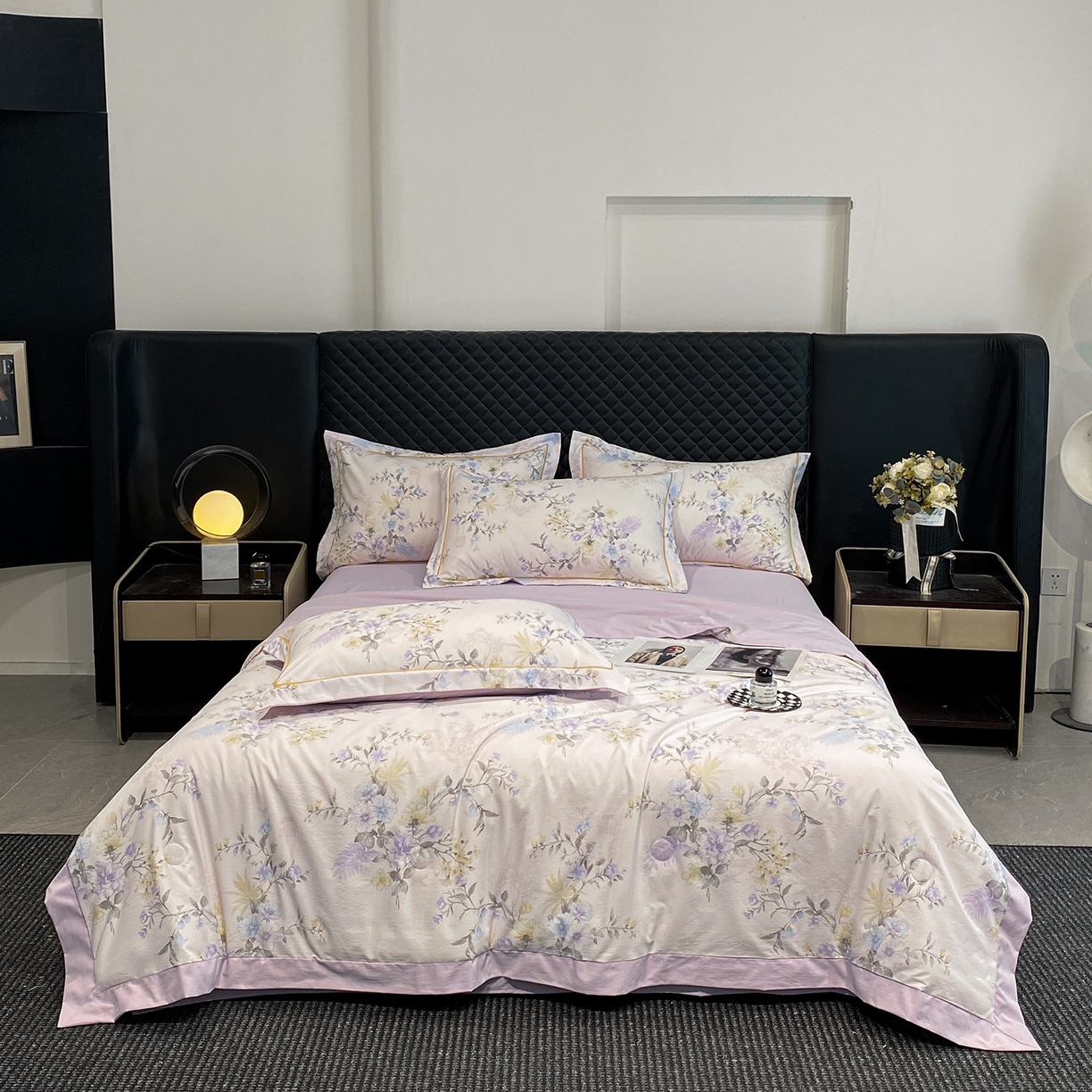 91家纺网 家纺一手货源 找家纺 佳品居 2026新款凉感天丝棉印花系列水洗真丝夏被四件套 华尔兹