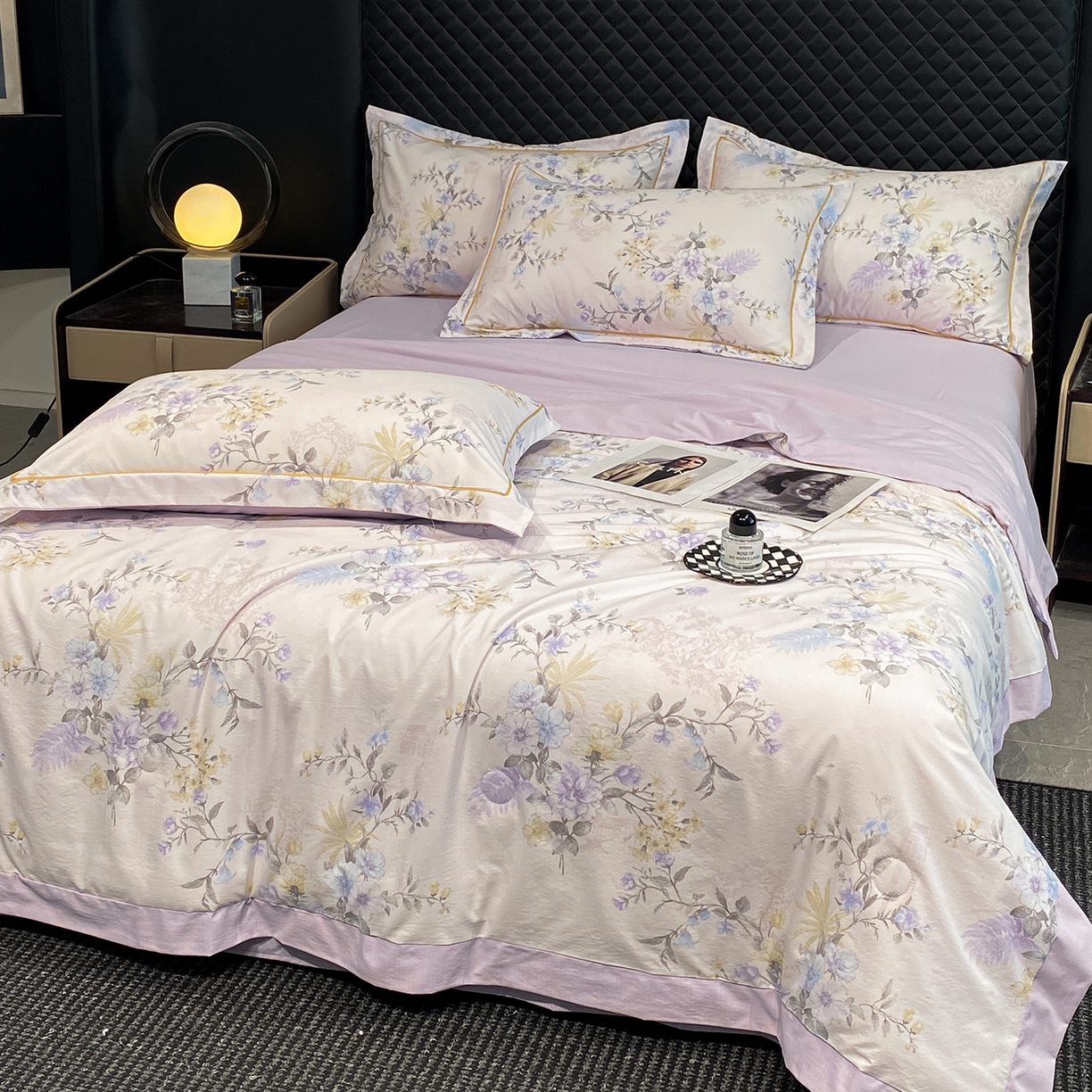 91家纺网 家纺一手货源 找家纺 佳品居 2026新款凉感天丝棉印花系列水洗真丝夏被四件套 华尔兹