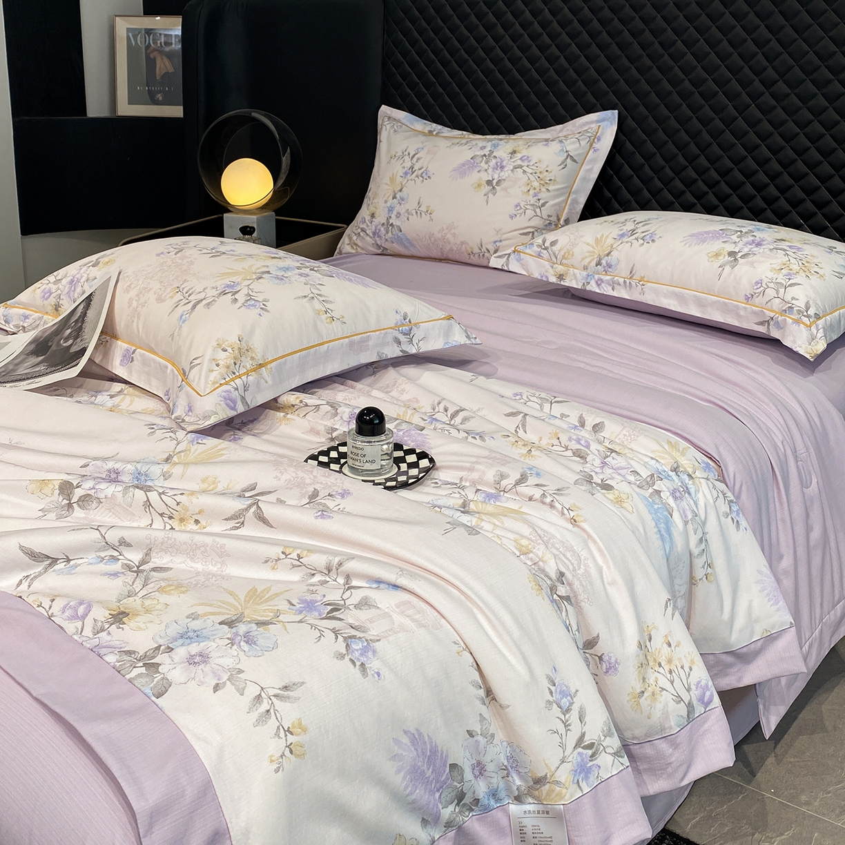 91家纺网 家纺一手货源 找家纺 佳品居 2026新款凉感天丝棉印花系列水洗真丝夏被四件套 华尔兹