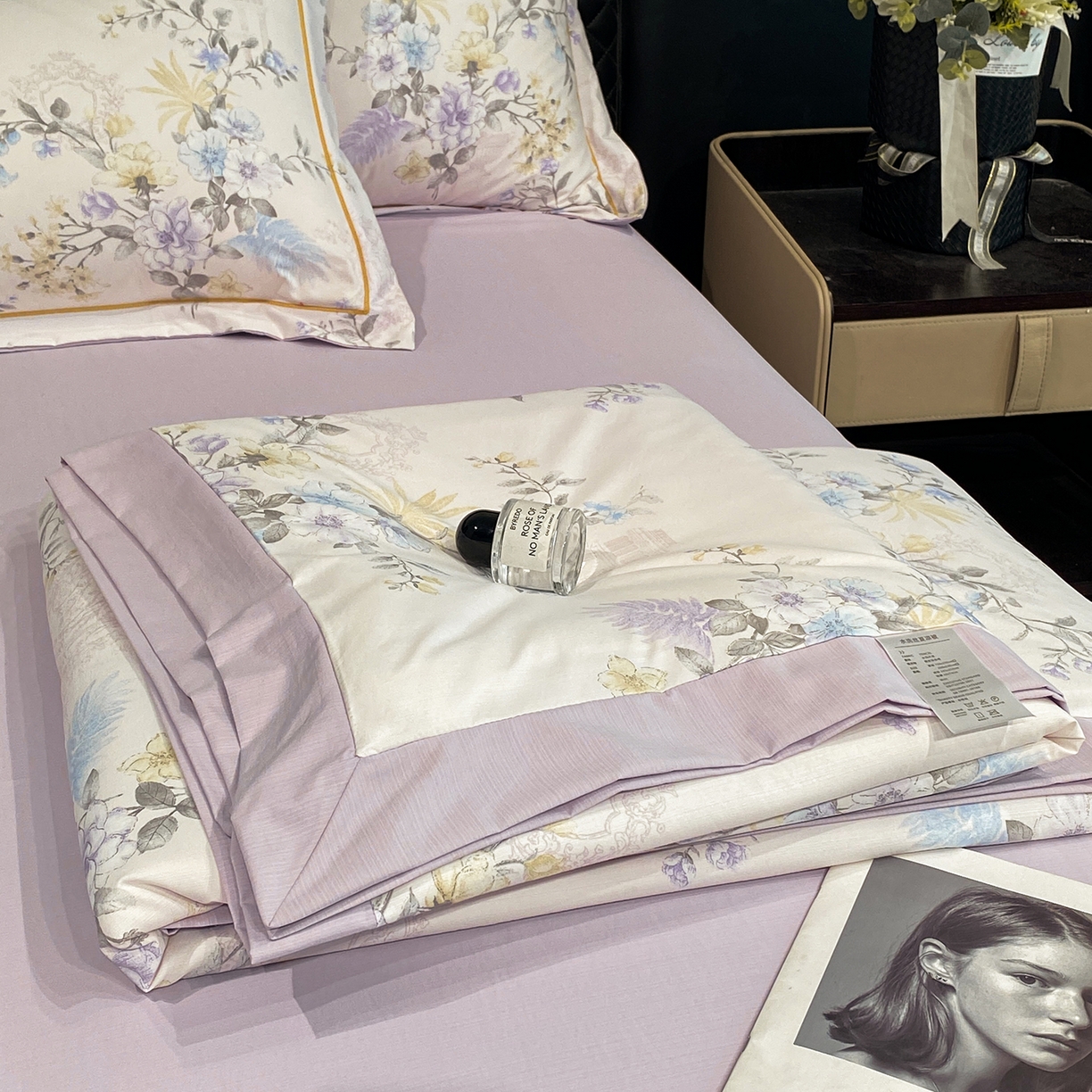 91家纺网 家纺一手货源 找家纺 佳品居 2026新款凉感天丝棉印花系列水洗真丝夏被四件套 华尔兹