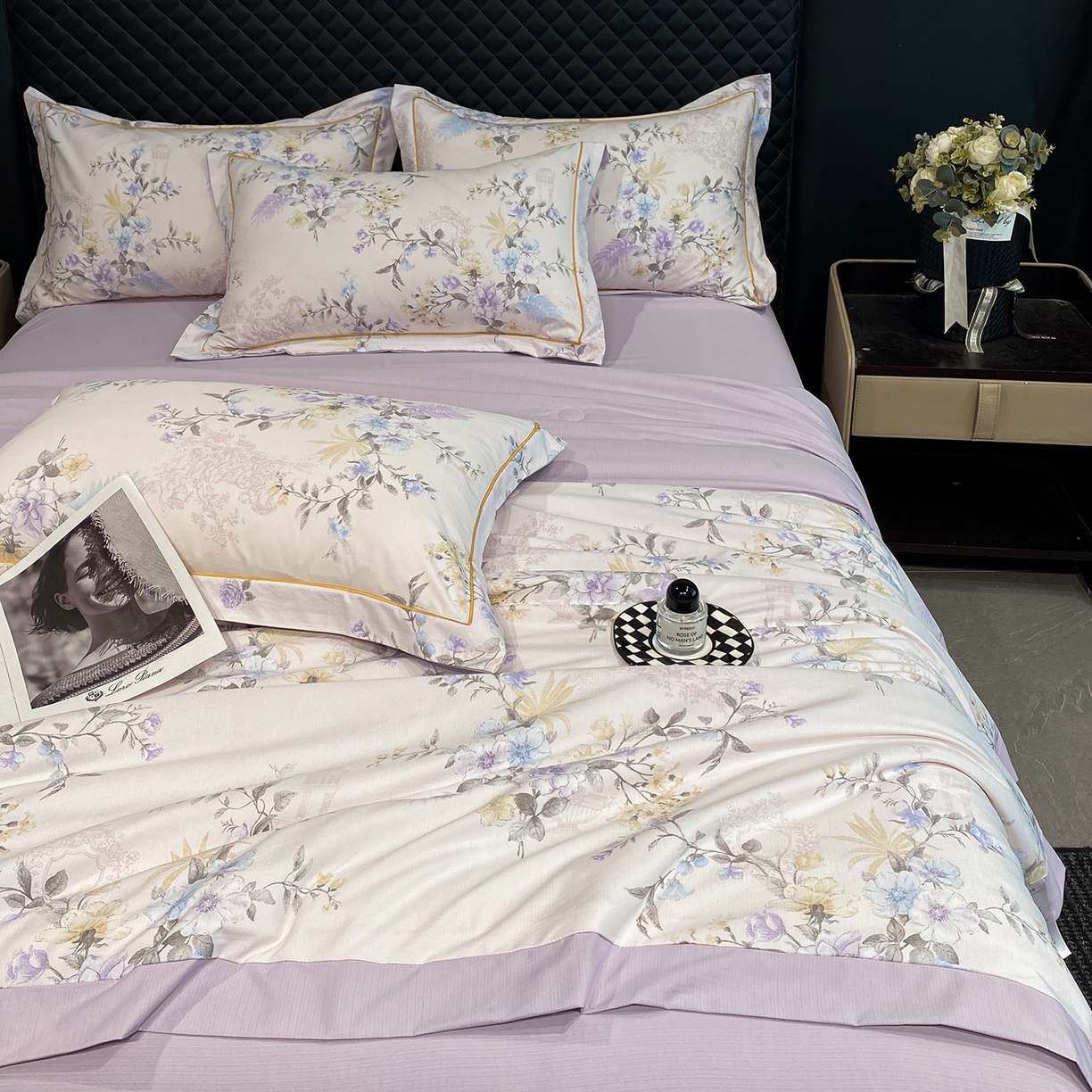 91家纺网 家纺一手货源 找家纺 佳品居 2026新款凉感天丝棉印花系列水洗真丝夏被四件套 华尔兹