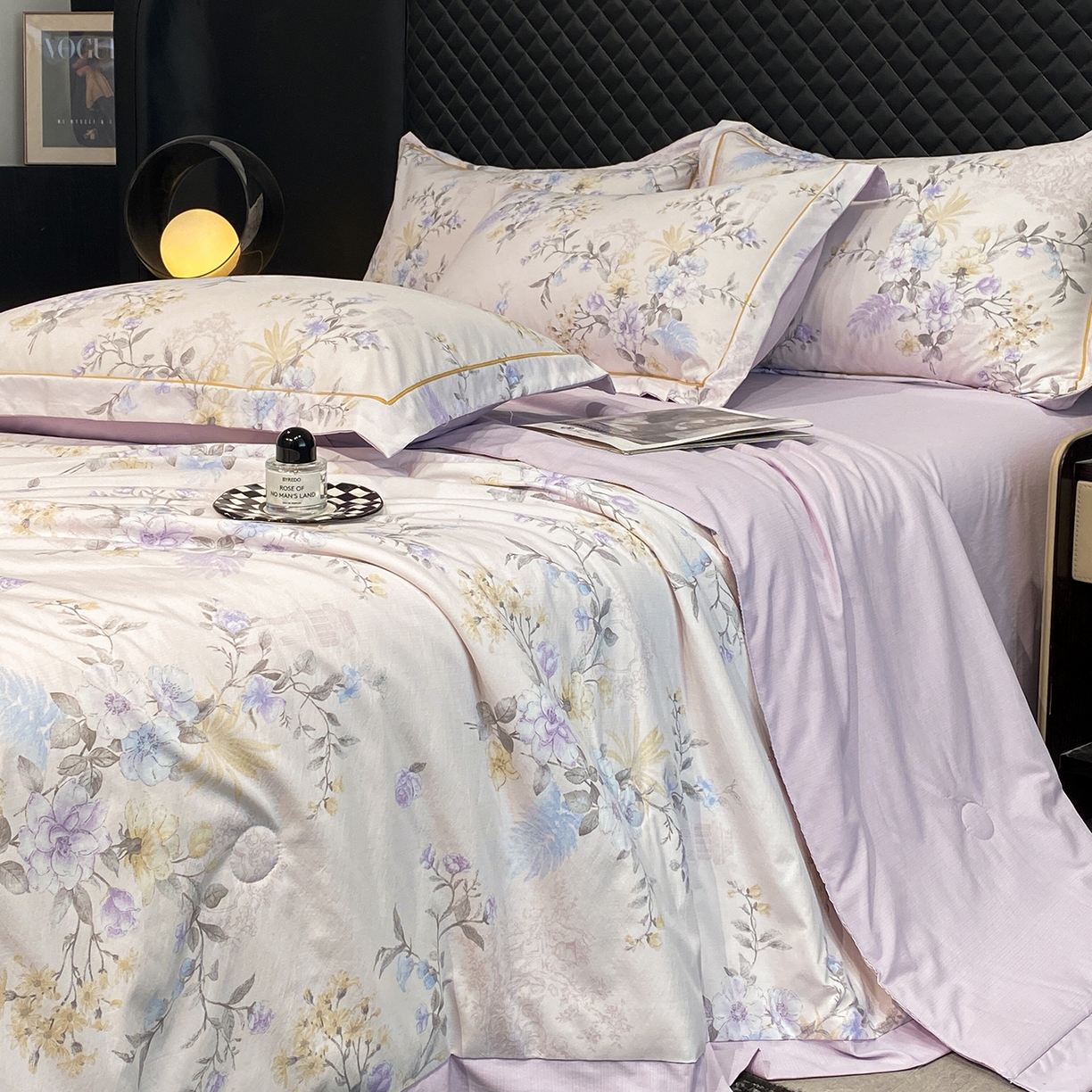 佳品居 2026新款凉感天丝棉印花系列水洗真丝夏被四件套 华尔兹