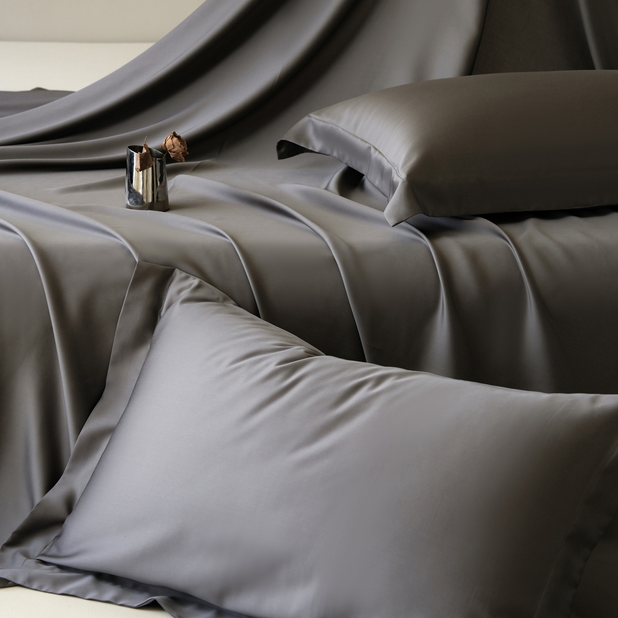 91家纺网 家纺一手货源 找家纺 简纯主义 2026新款100S超细旦进口兰精天丝单枕套枕套单件 雾迷