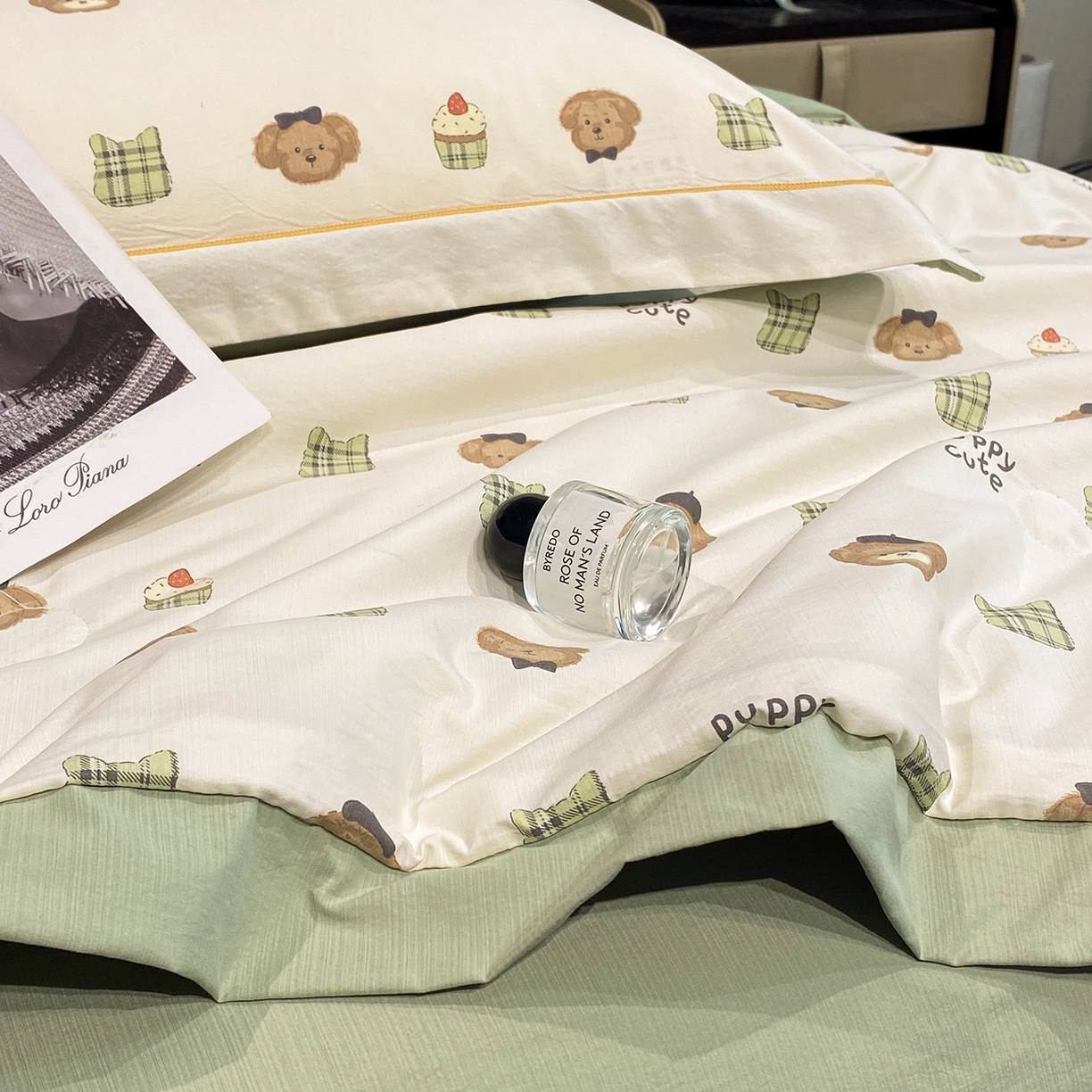 91家纺网 家纺一手货源 找家纺 佳品居 2026新款凉感天丝棉印花系列水洗真丝夏被四件套 快乐小熊