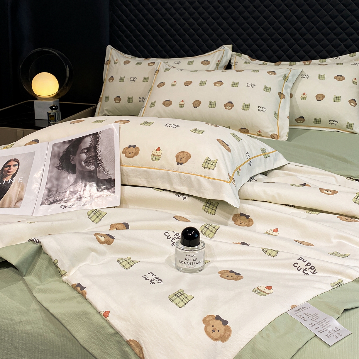 91家纺网 家纺一手货源 找家纺 佳品居 2026新款凉感天丝棉印花系列水洗真丝夏被四件套 快乐小熊