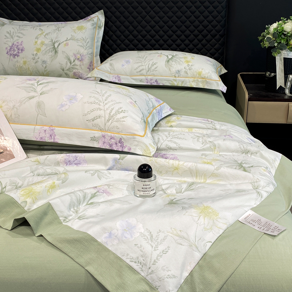 91家纺网 家纺一手货源 找家纺 佳品居 2026新款凉感天丝棉印花系列水洗真丝夏被四件套 绿野