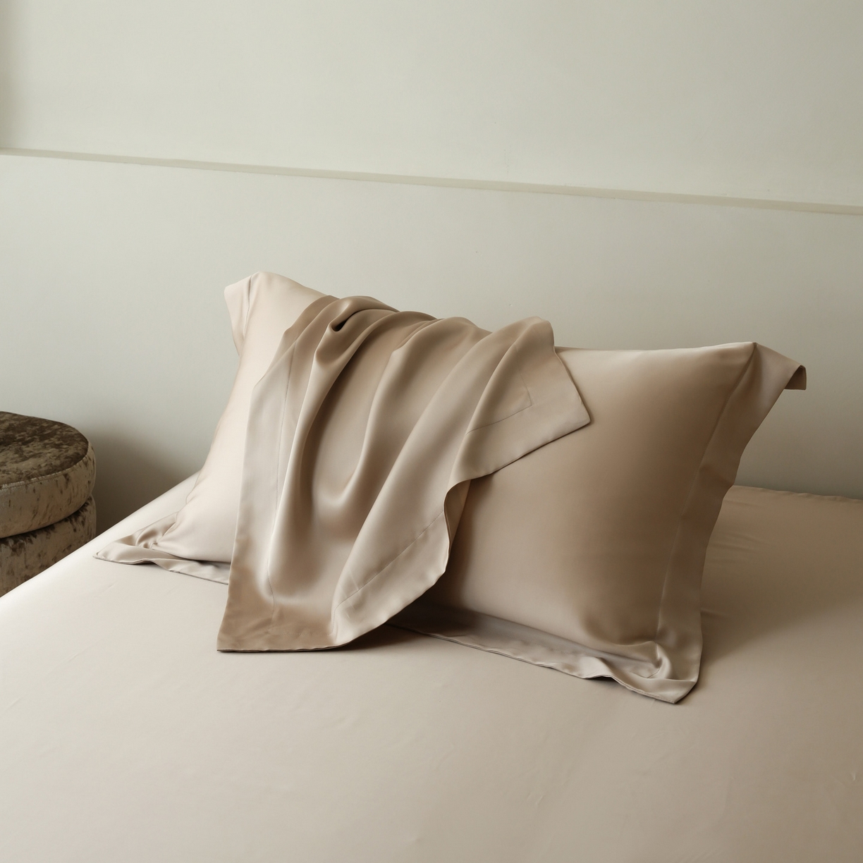 91家纺网 家纺一手货源 找家纺 简纯主义 2026新款100S超细旦进口兰精天丝单枕套枕套单件 新雅棕