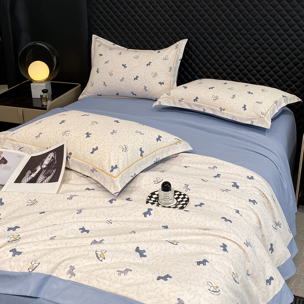 91家纺网 家纺一手货源 找家纺 佳品居 2026新款凉感天丝棉印花系列水洗真丝夏被四件套 马上有钱