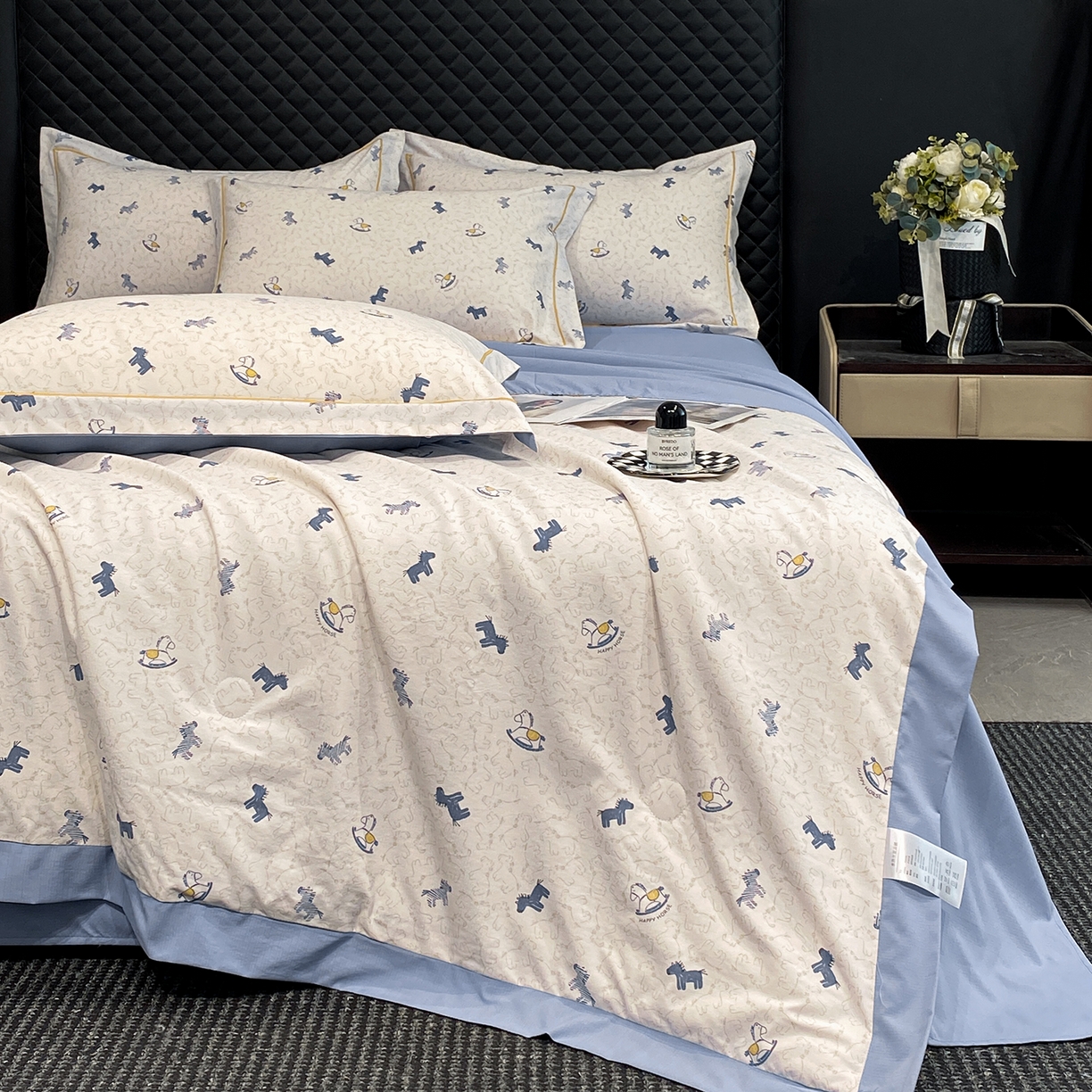 91家纺网 家纺一手货源 找家纺 佳品居 2026新款凉感天丝棉印花系列水洗真丝夏被四件套 马上有钱