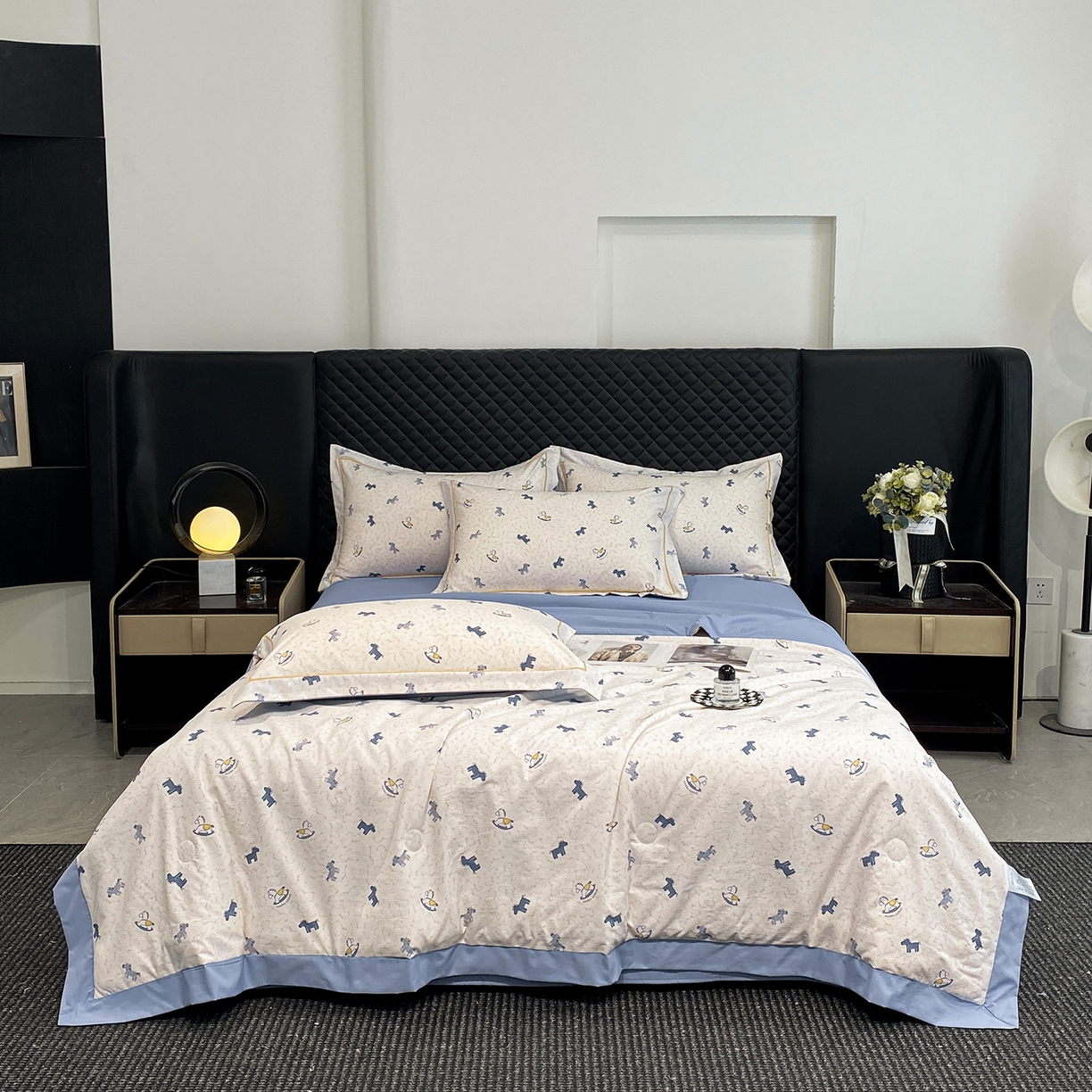 91家纺网 家纺一手货源 找家纺 佳品居 2026新款凉感天丝棉印花系列水洗真丝夏被四件套 马上有钱