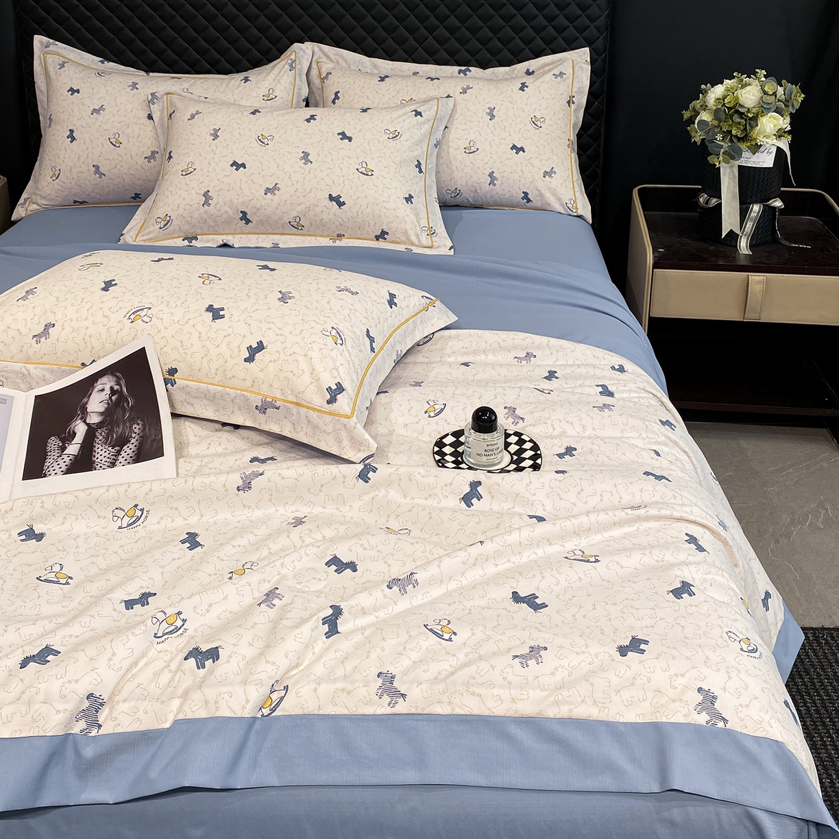 91家纺网 家纺一手货源 找家纺 佳品居 2026新款凉感天丝棉印花系列水洗真丝夏被四件套 马上有钱