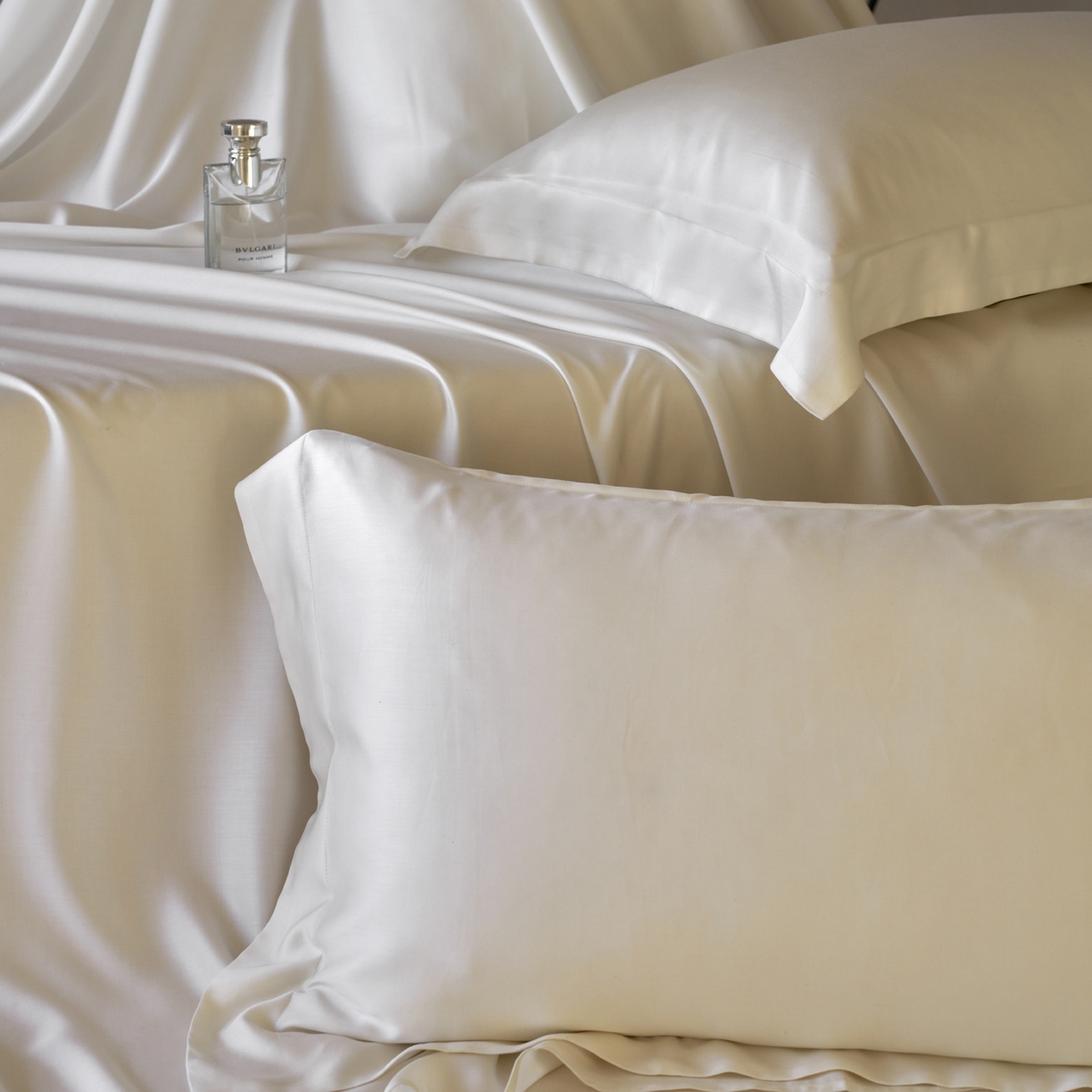 91家纺网 家纺一手货源 找家纺 简纯主义 2026新款100S超细旦进口兰精天丝单枕套枕套单件 杏仁白